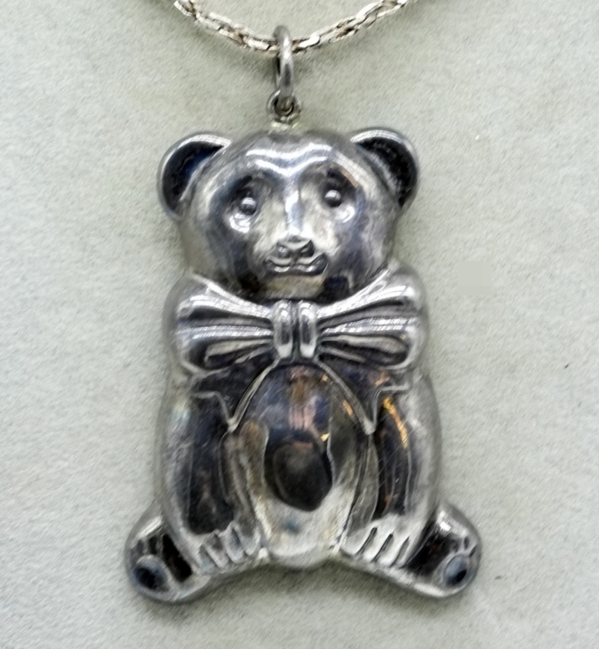 Sterling Teddy Bear Pendant & Chain