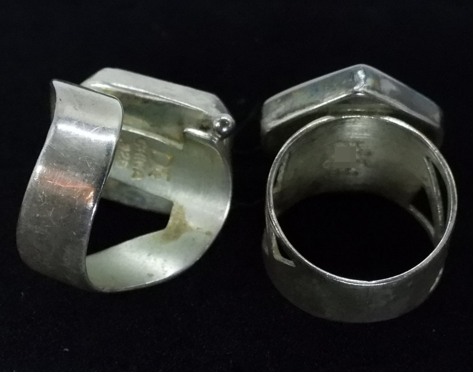 Four Sterling Gemstone Rings