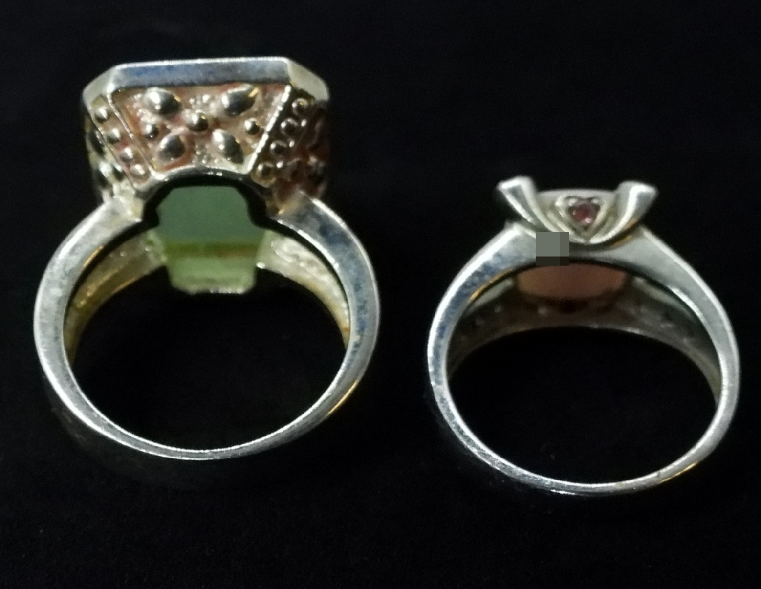 Four Sterling Gemstone Rings