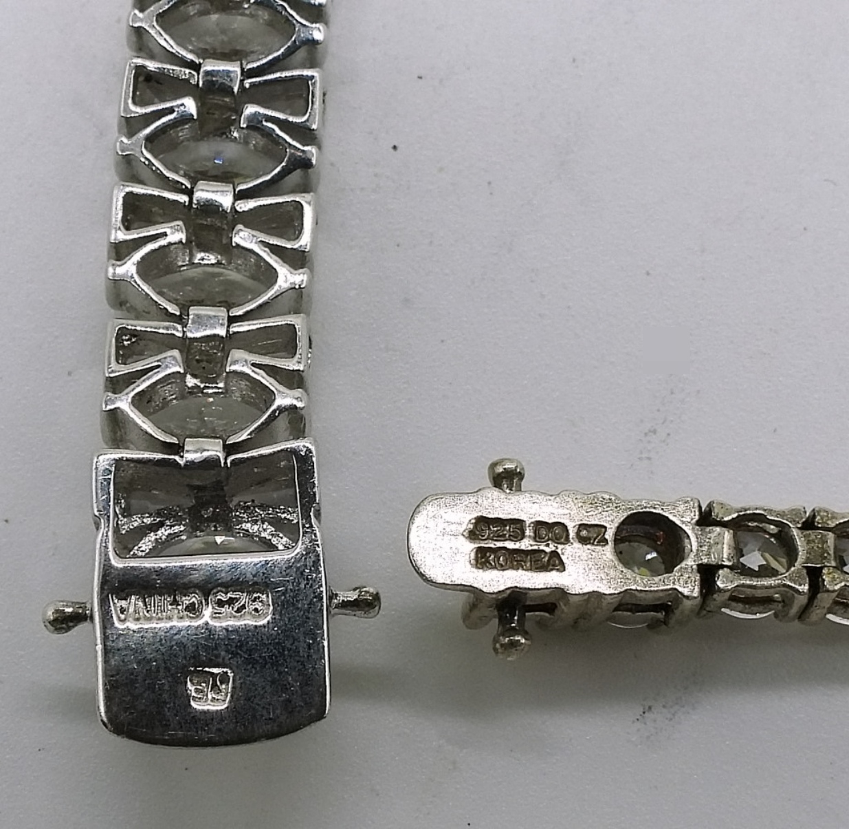 2 Sterling Simulated Diamond Tennis Bracelets