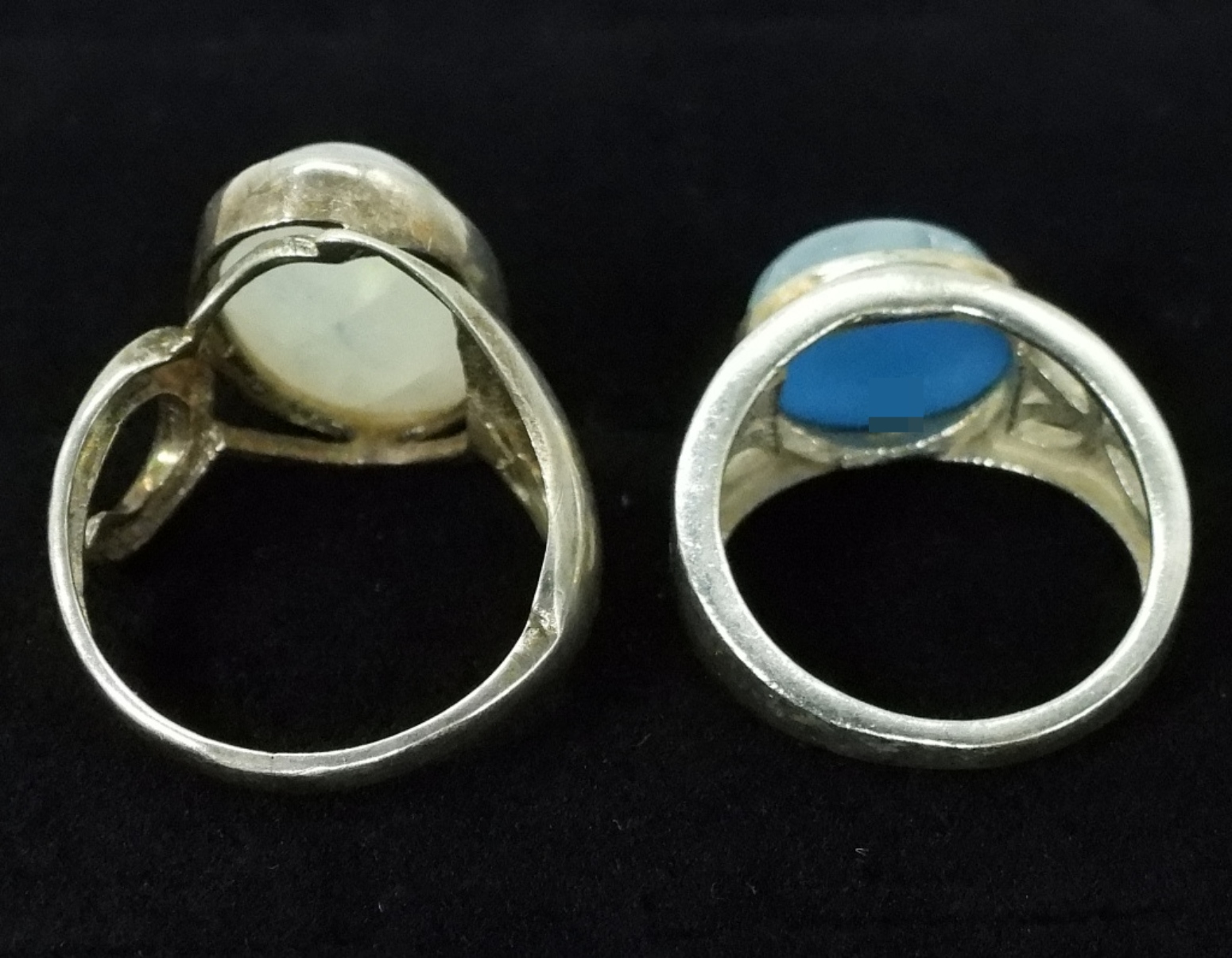 Four Moonstone Rings - Sterling