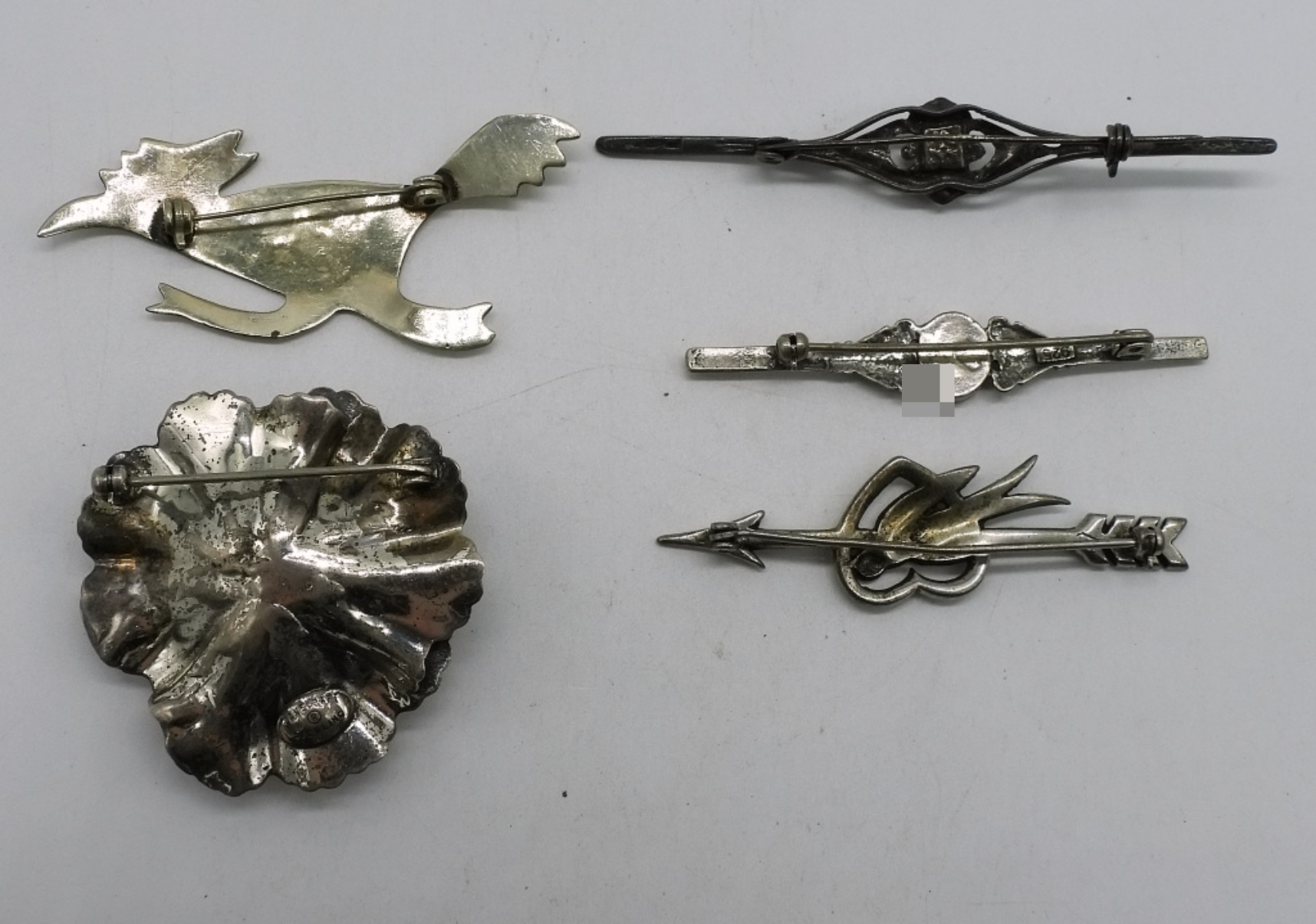 5 Vintage Sterling Brooches
