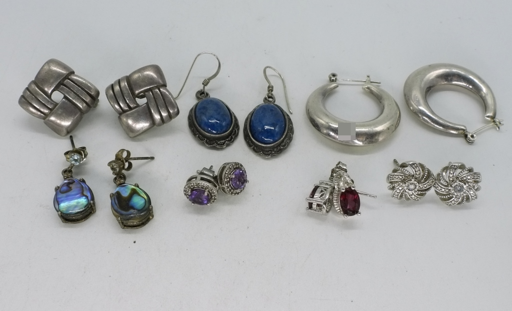 7 Pair of Sterling Earrings, Pierced
