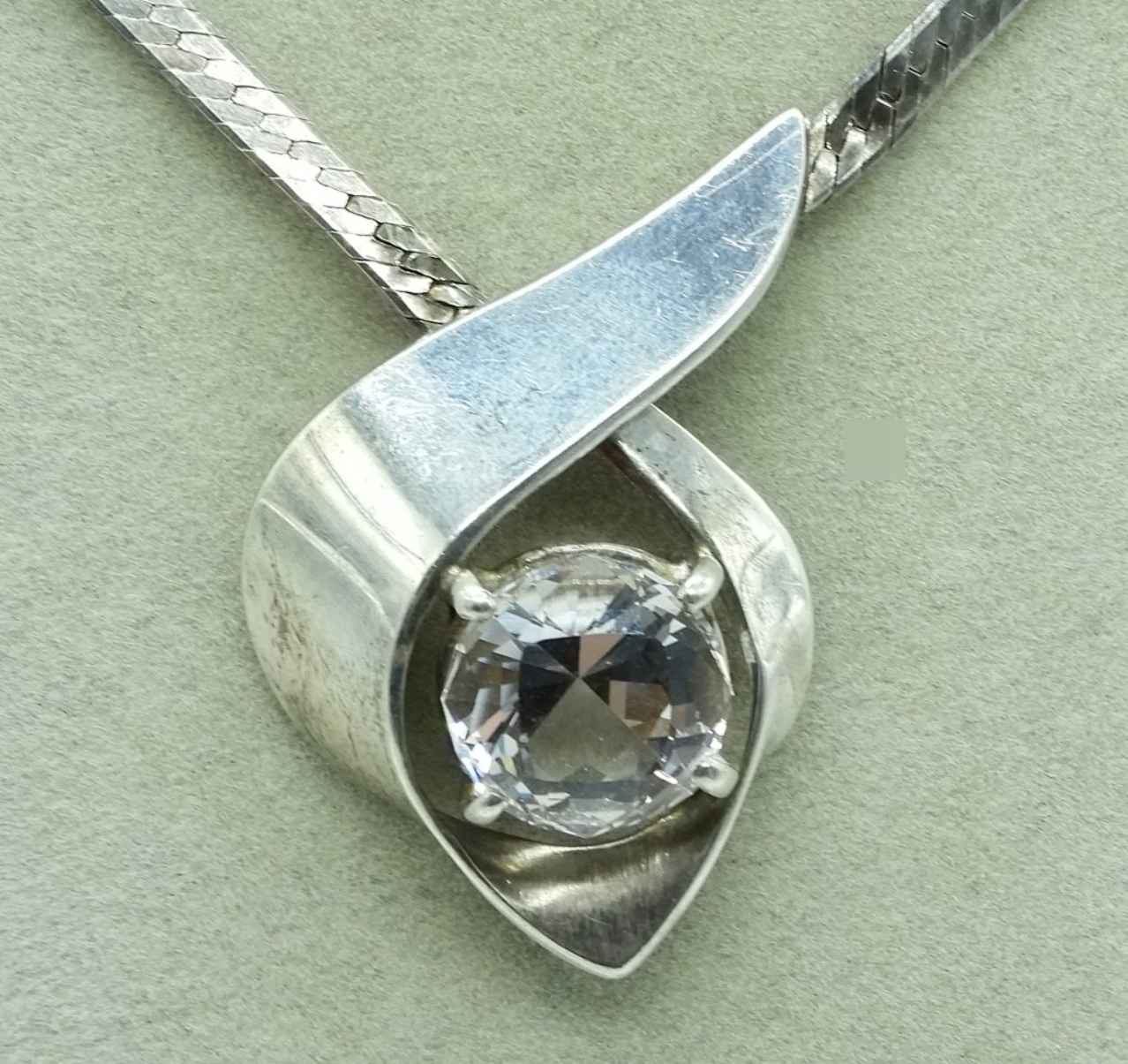 Sterling Diamond Simulant Rings and Necklace