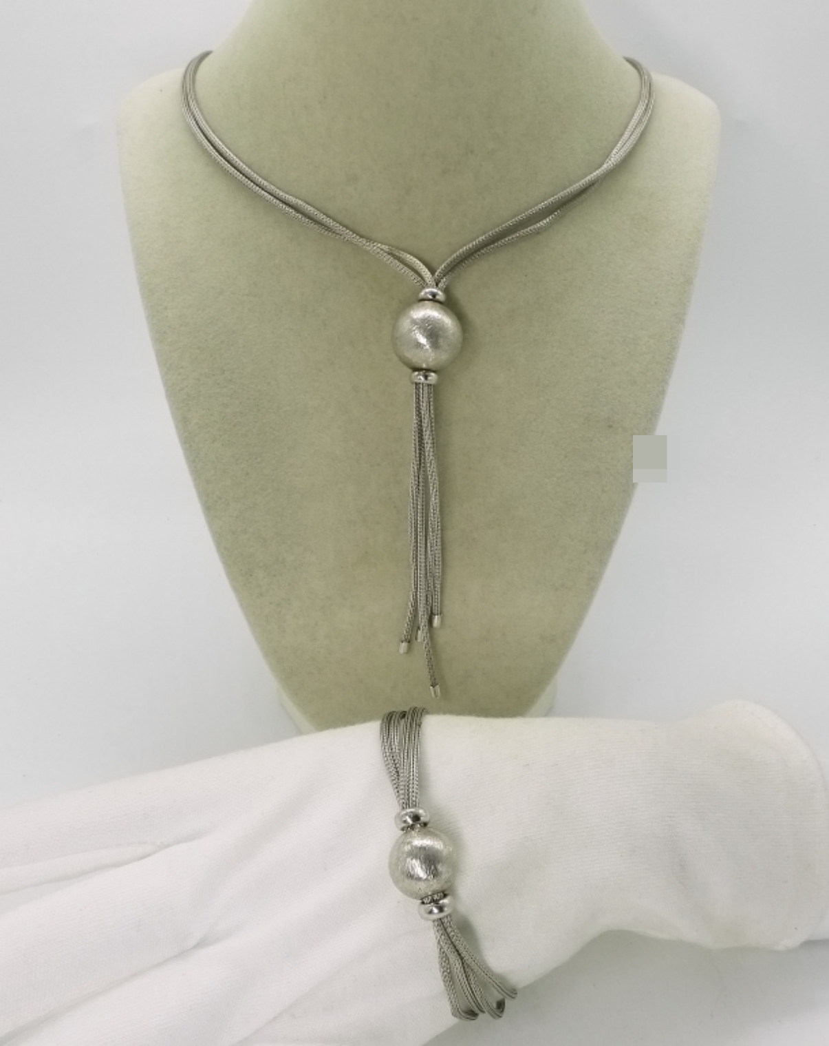 Sterling Matching Necklace and Bracelet Set