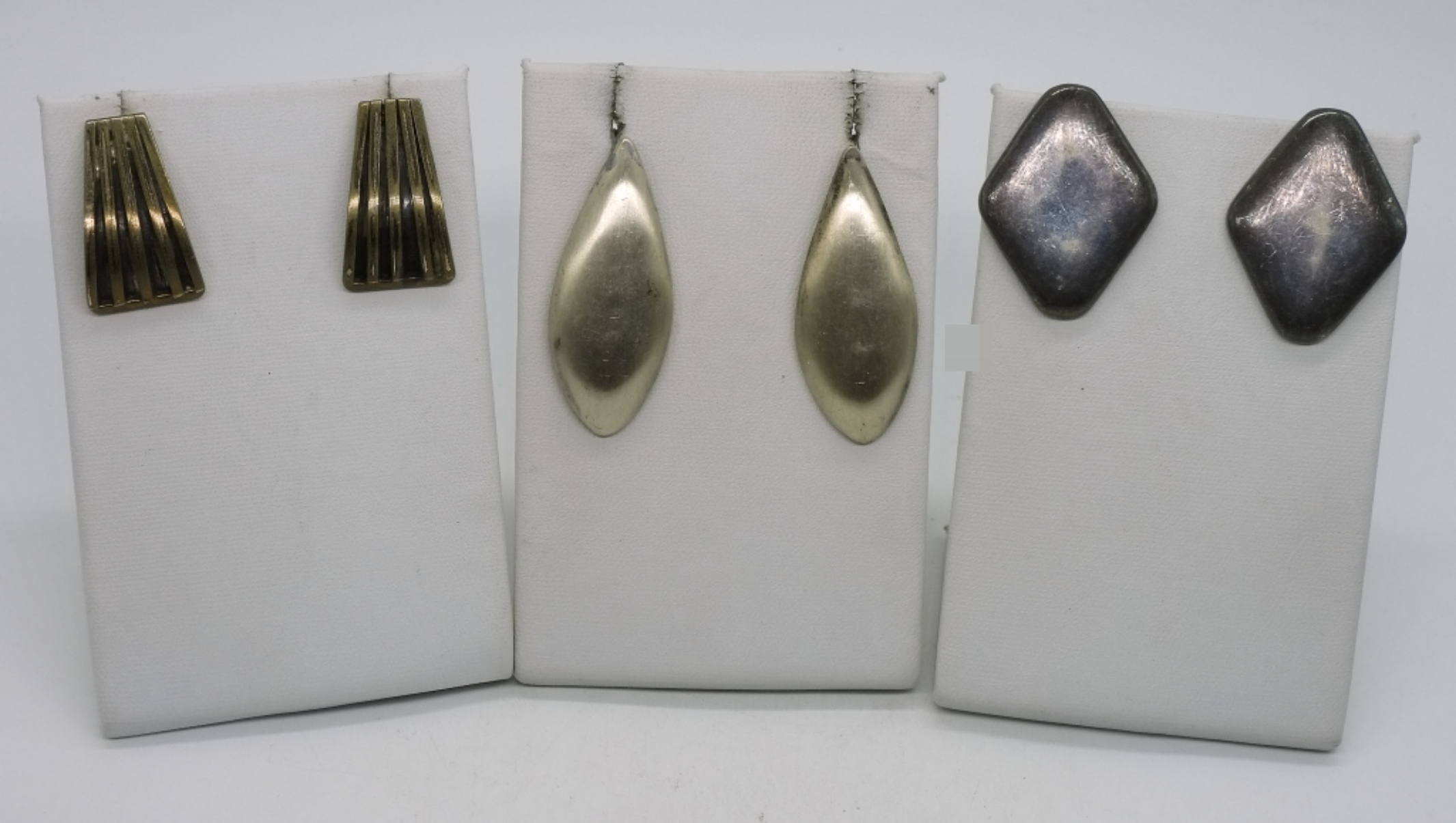 3 Sterling Earring Pairs - Taxco - Gold Filled