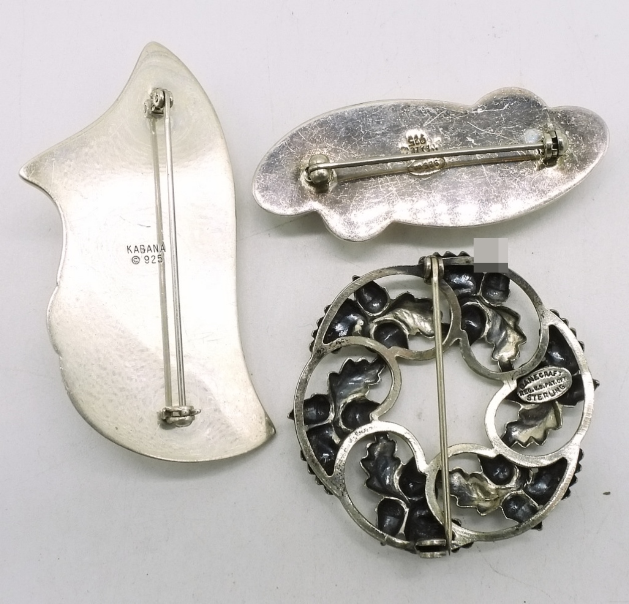 3 Vintage Sterling Brooches