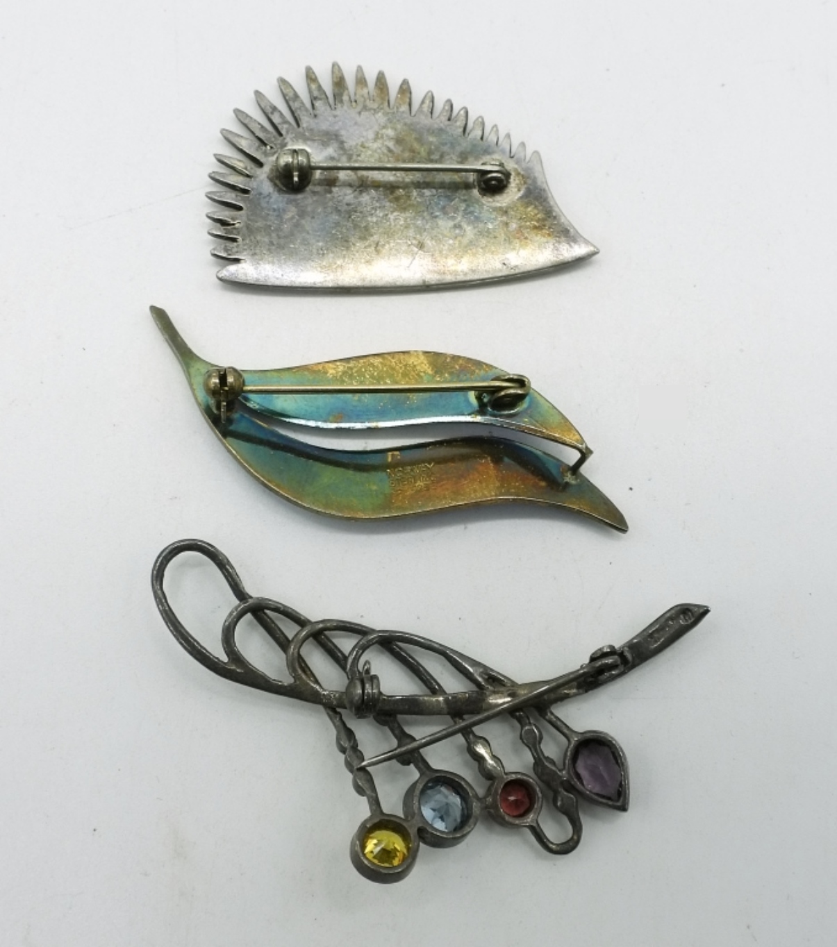 3 Sterling Figural Brooches