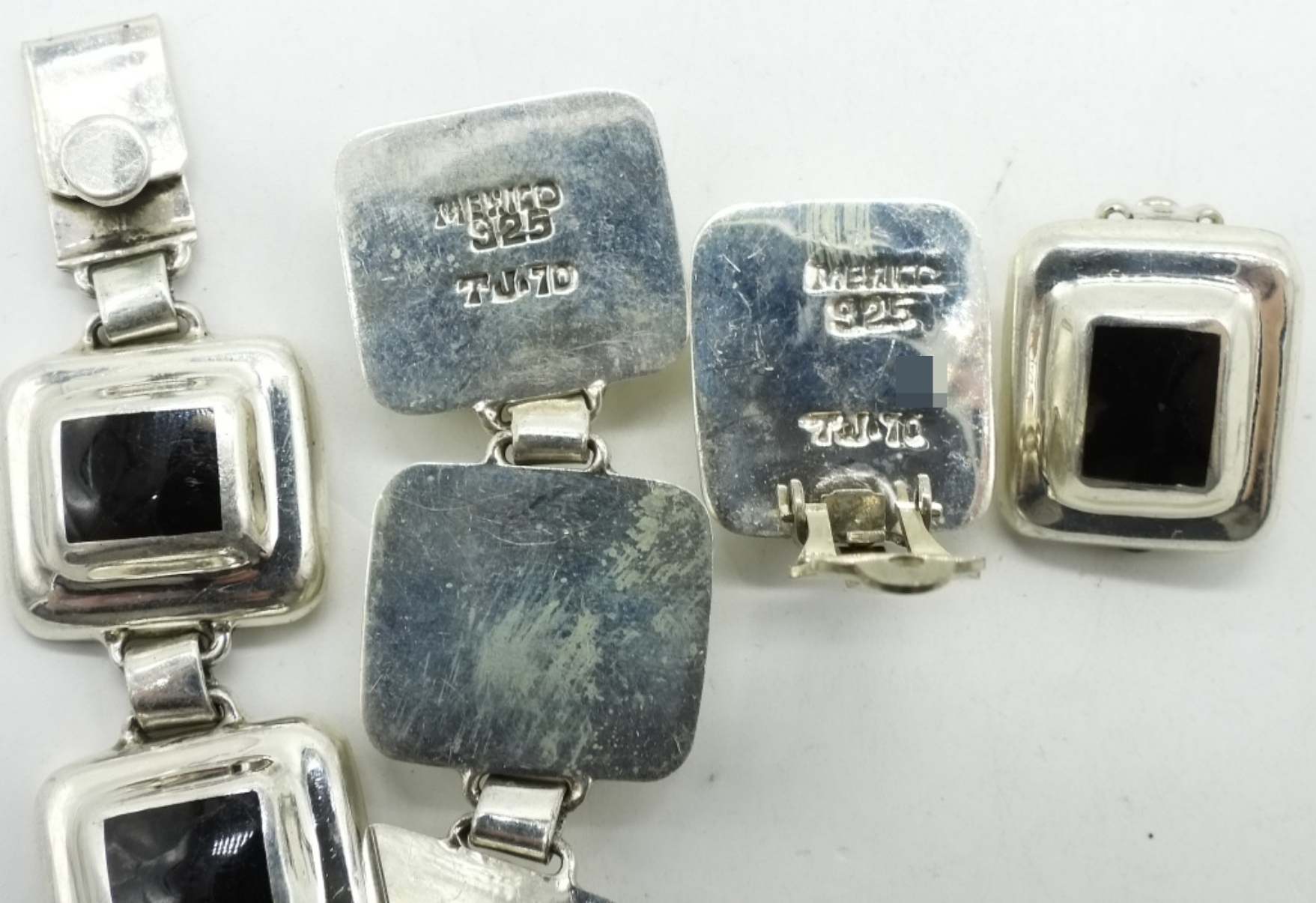 Taxco Sterling Black Onyx Matching Set