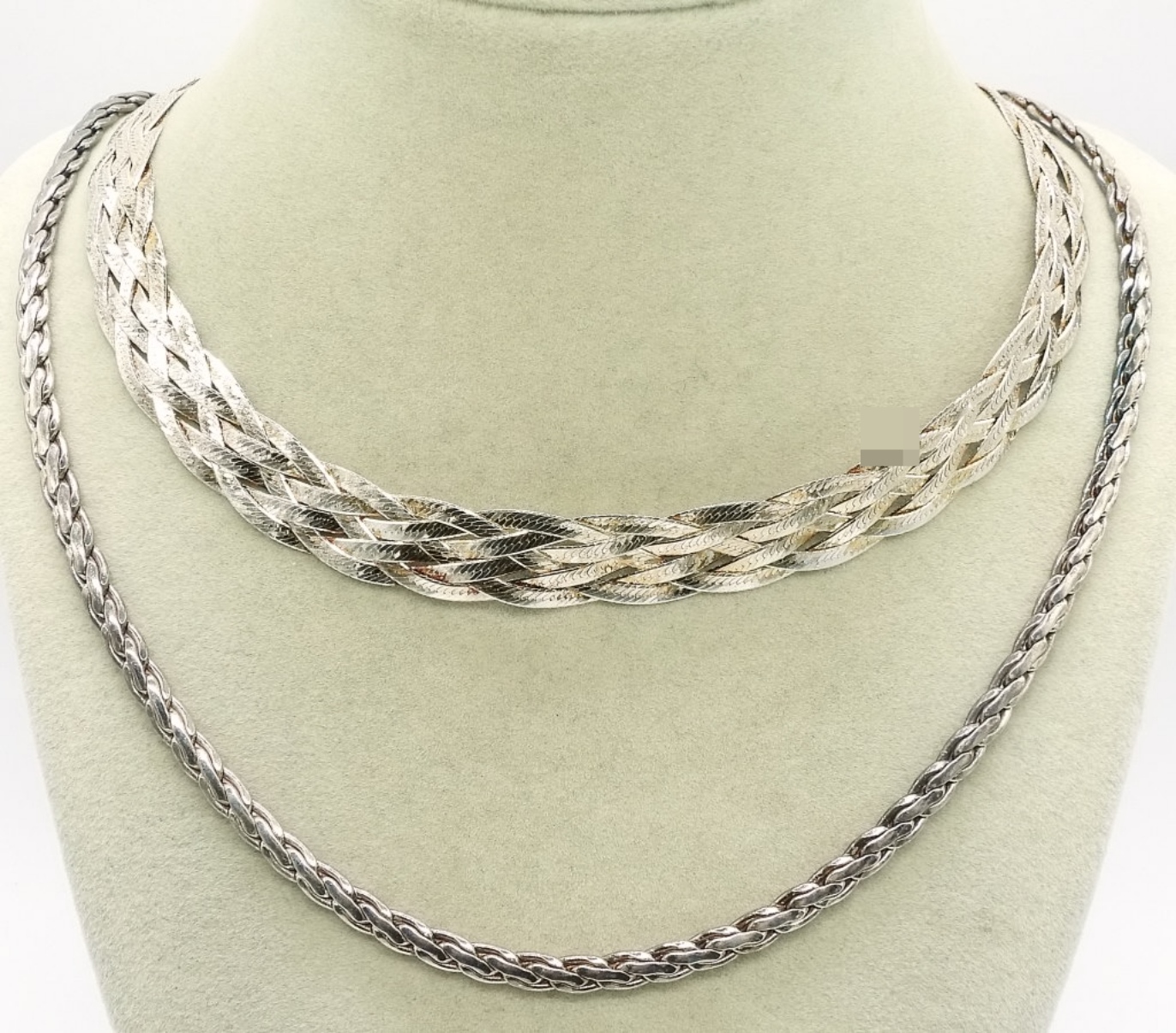 Two Fancy Sterling Necklaces