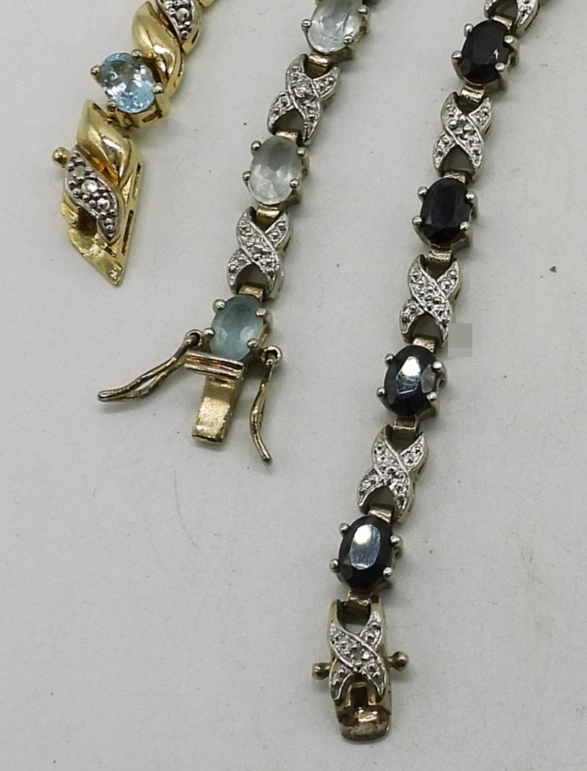 3 Sterling Gemstone Tennis Bracelets
