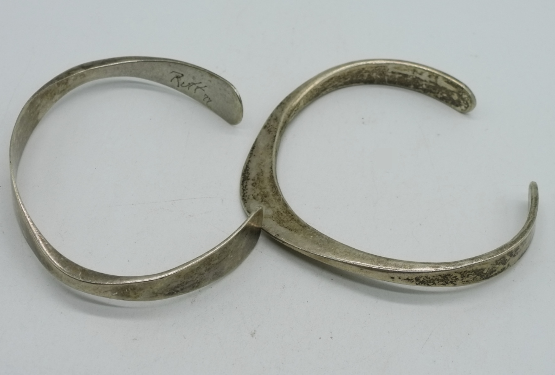 2 Vintage Sterling Cuff Bracelets
