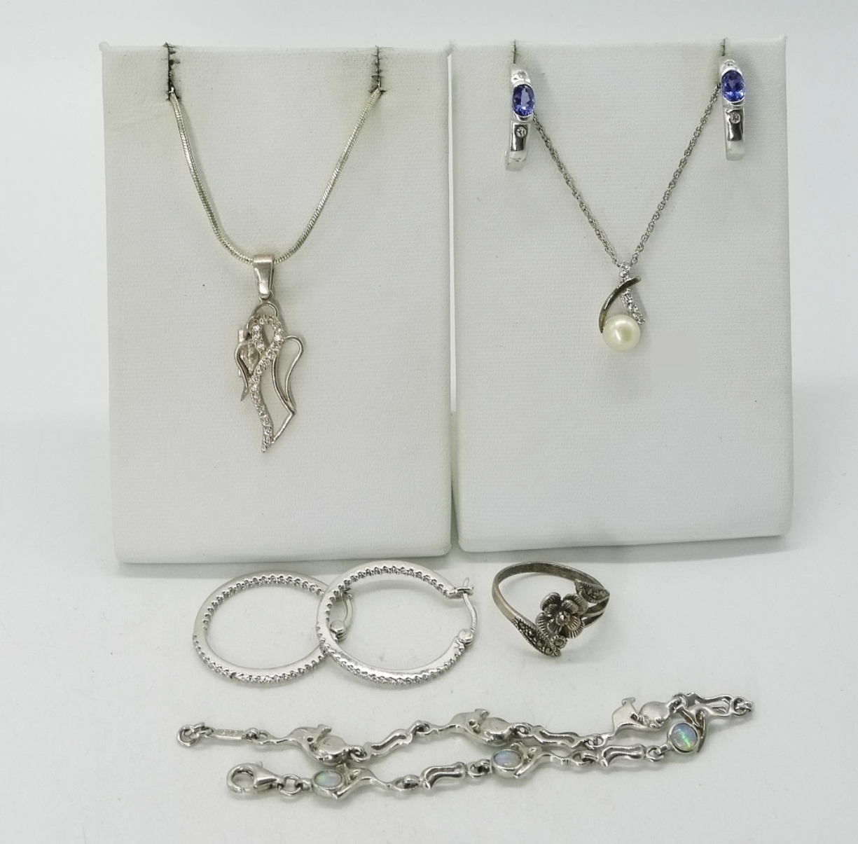 Mixed lot of Sterling Necklaces, Earrings & More