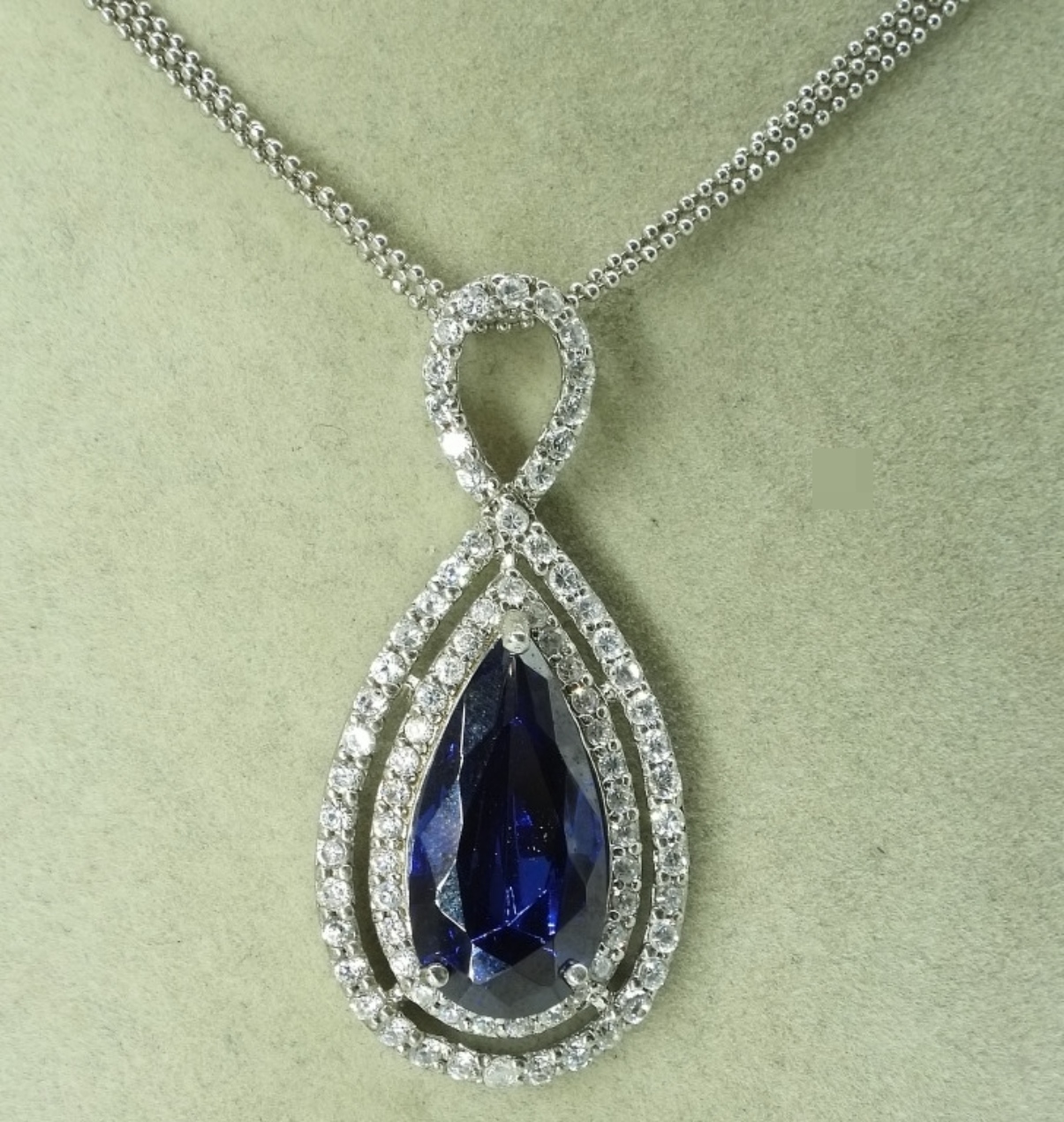 Simulated Sapphire Sterling Set