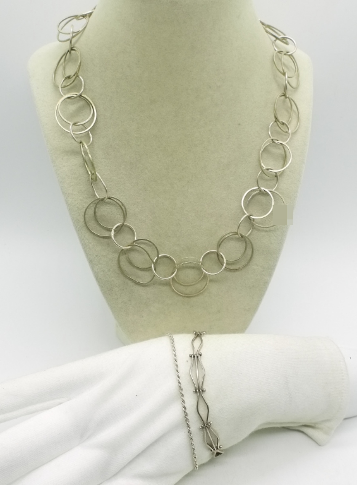 Sterling Silver Chain Necklace & Bracelets