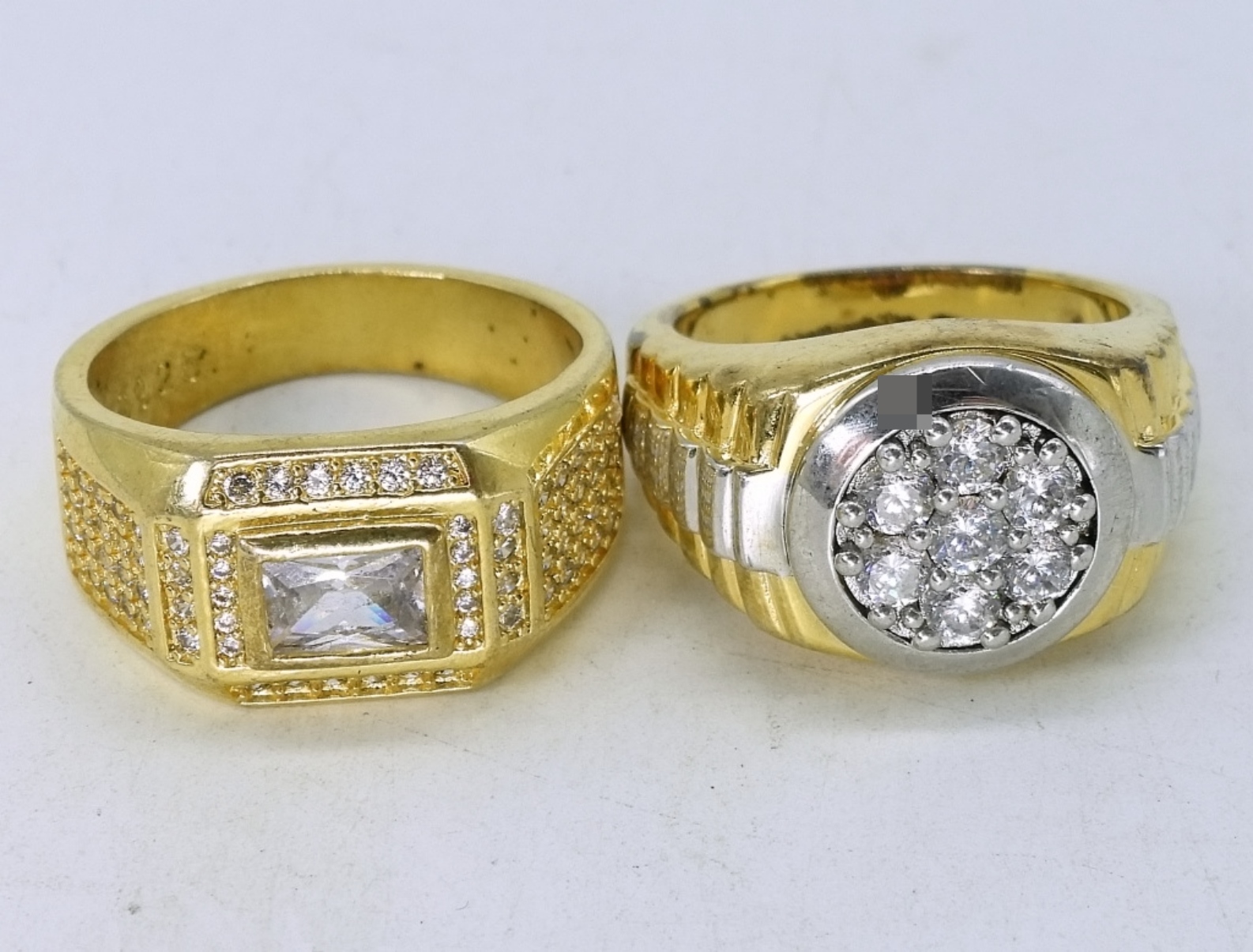 Two Sterling & Gold Tone Fashion Rings
