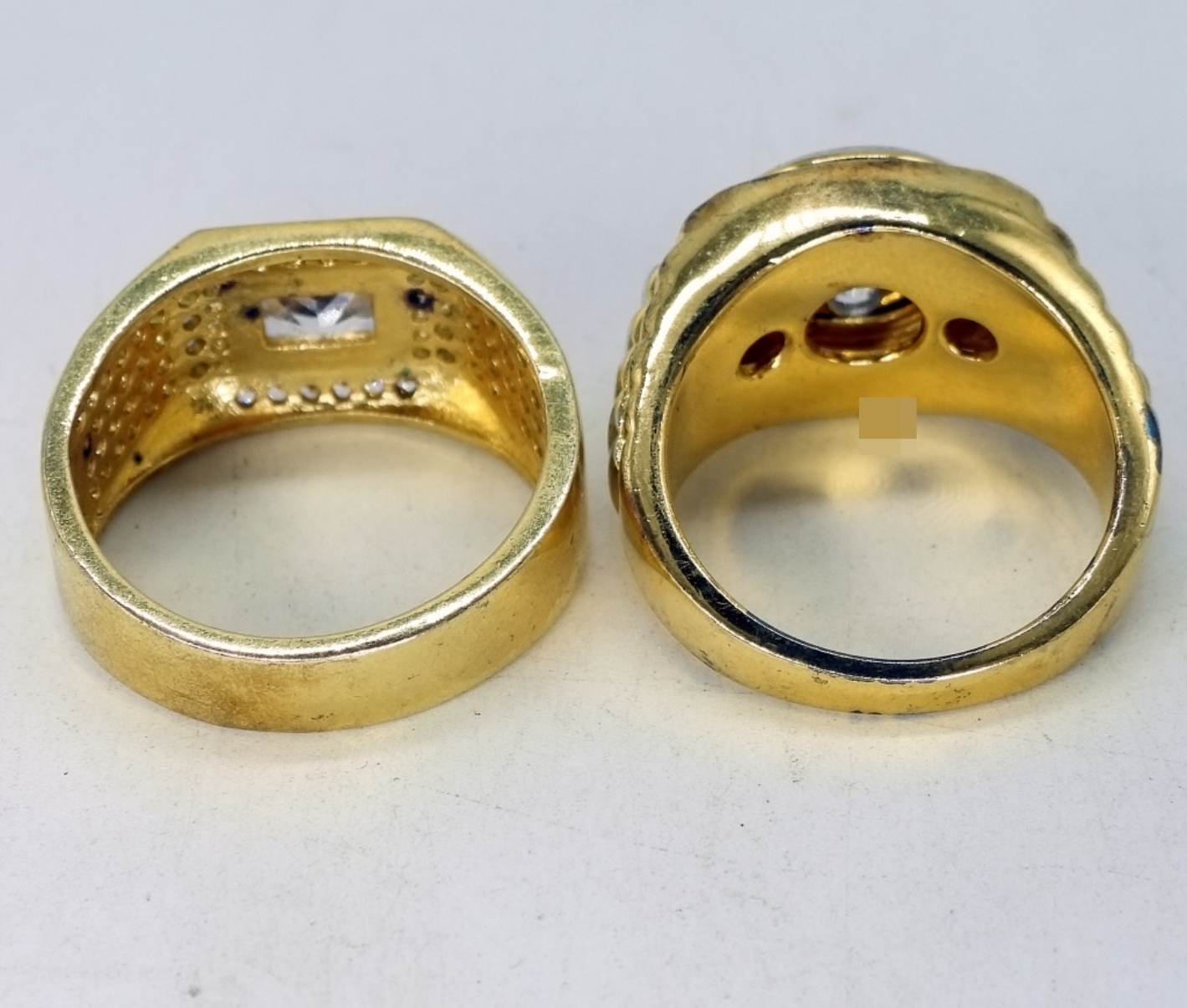 Two Sterling & Gold Tone Fashion Rings