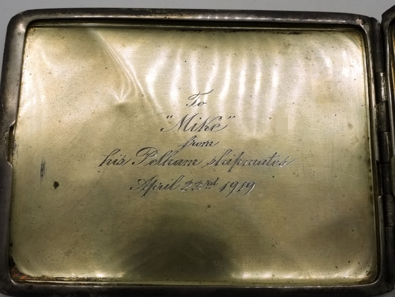 1919 Antique Sterling Engraved Wallet