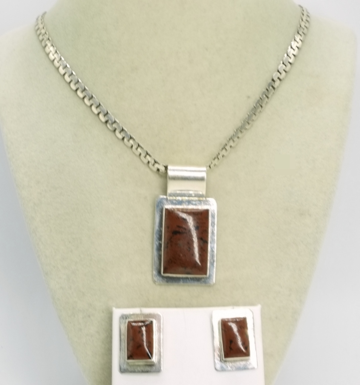 Mahogany Obsidian Sterling Taxco Set