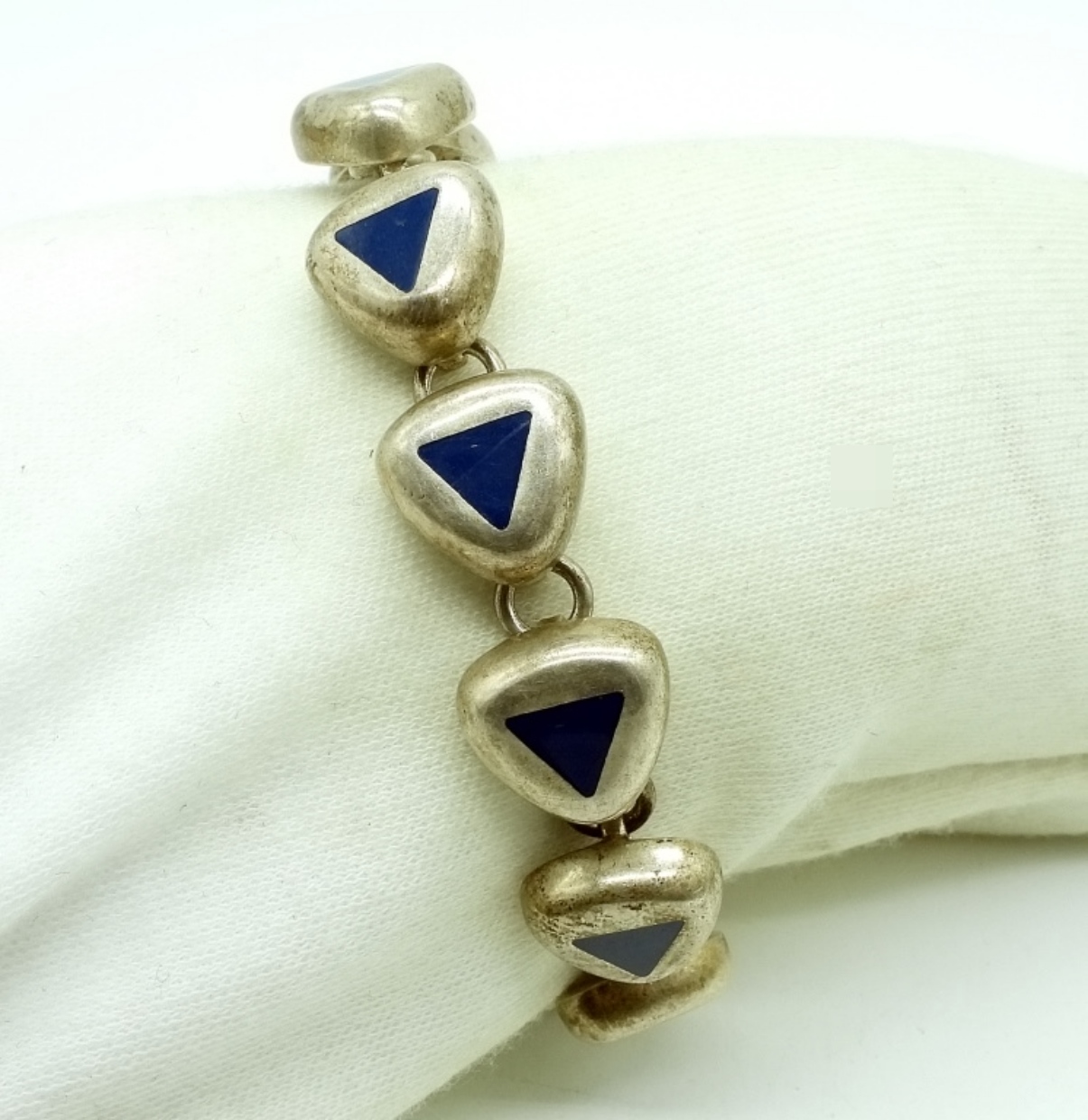 Mexico Sterling, Lapis Toggle Clasp Bracelet