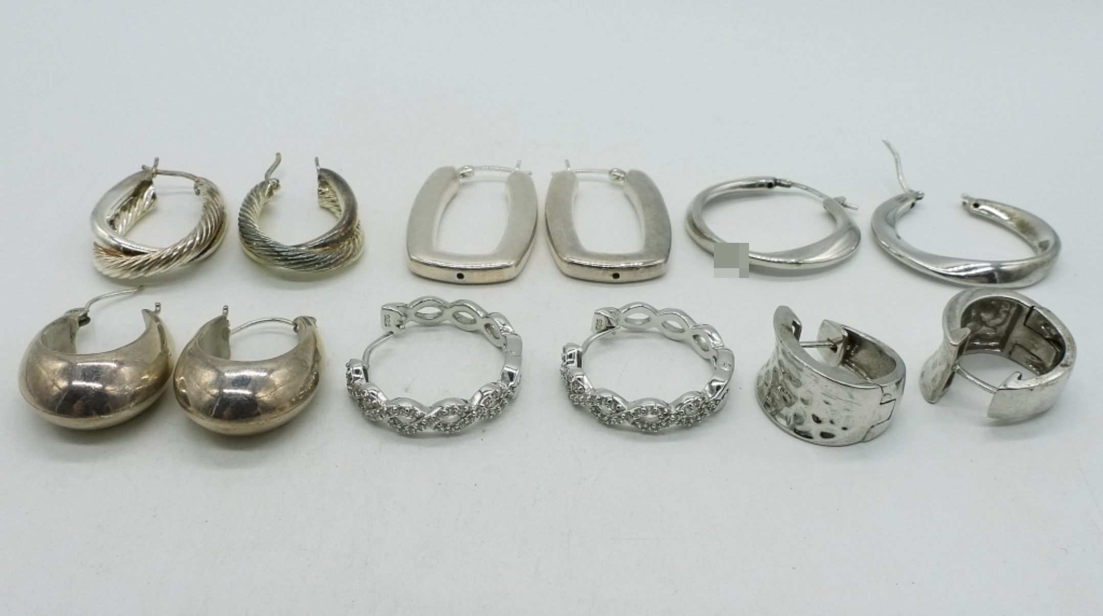 Six Pair of Sterling Pierced Earrings