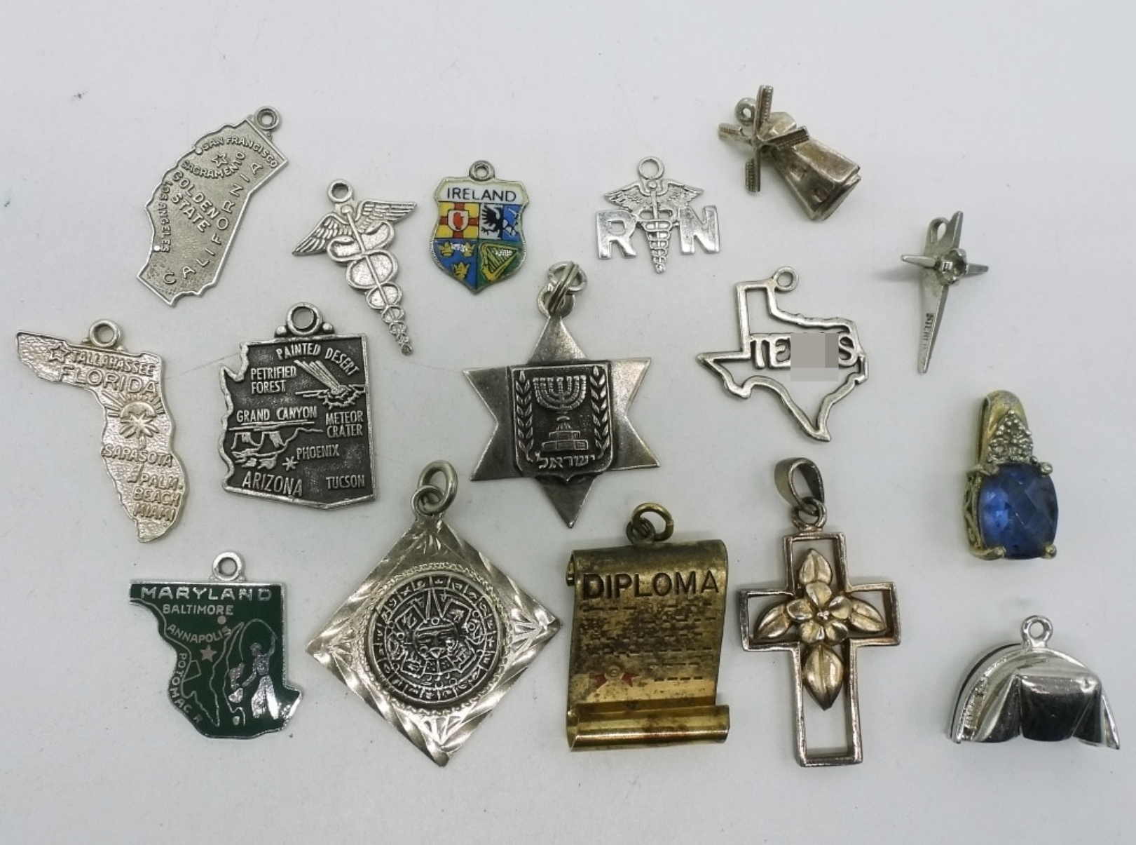 16 Vintage Sterling Charms & Pendants