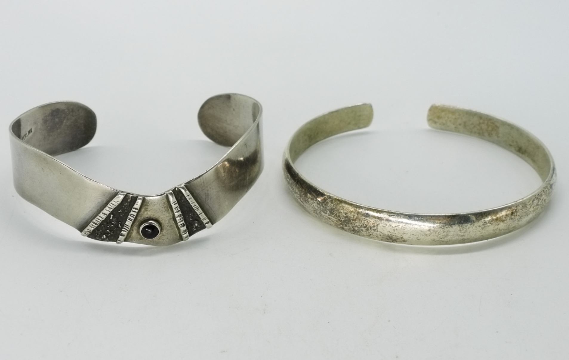 Two Sterling Cuff Bracelets
