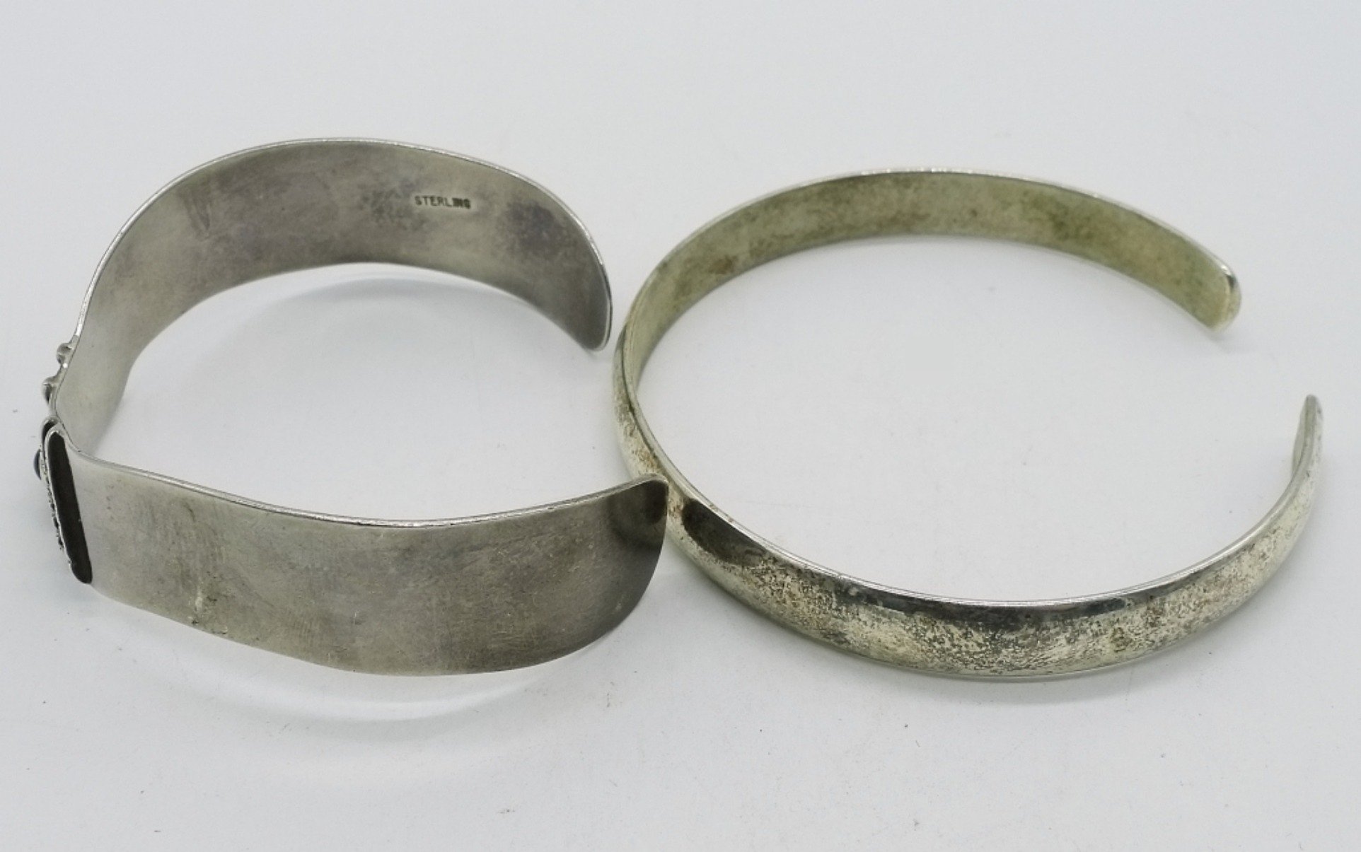 Two Sterling Cuff Bracelets
