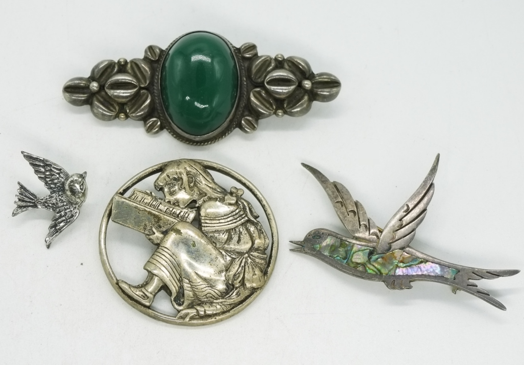 Four Vintage Sterling Pins