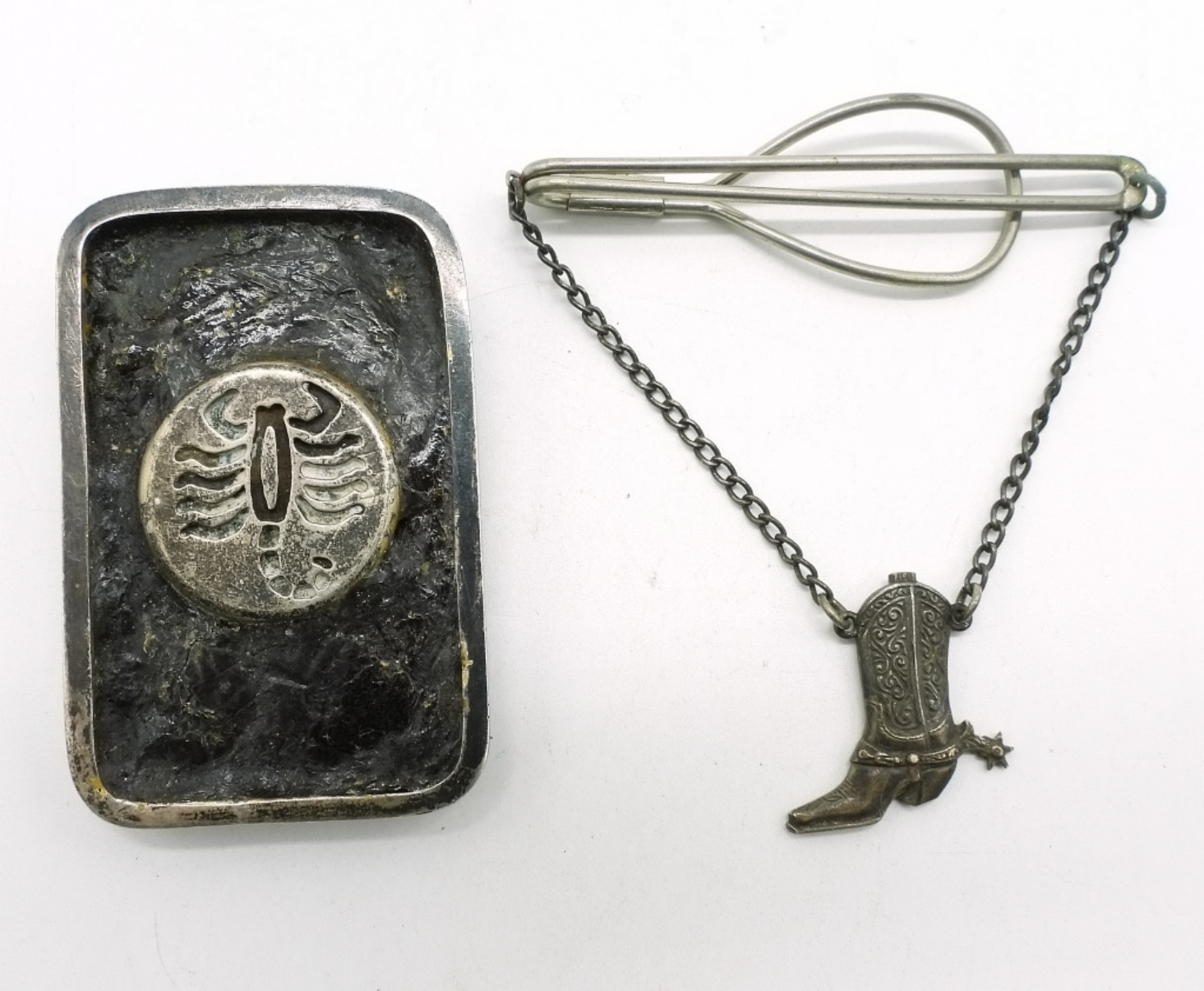 Sterling Scorpion Bolo Tie & Cowboy Boot Slide