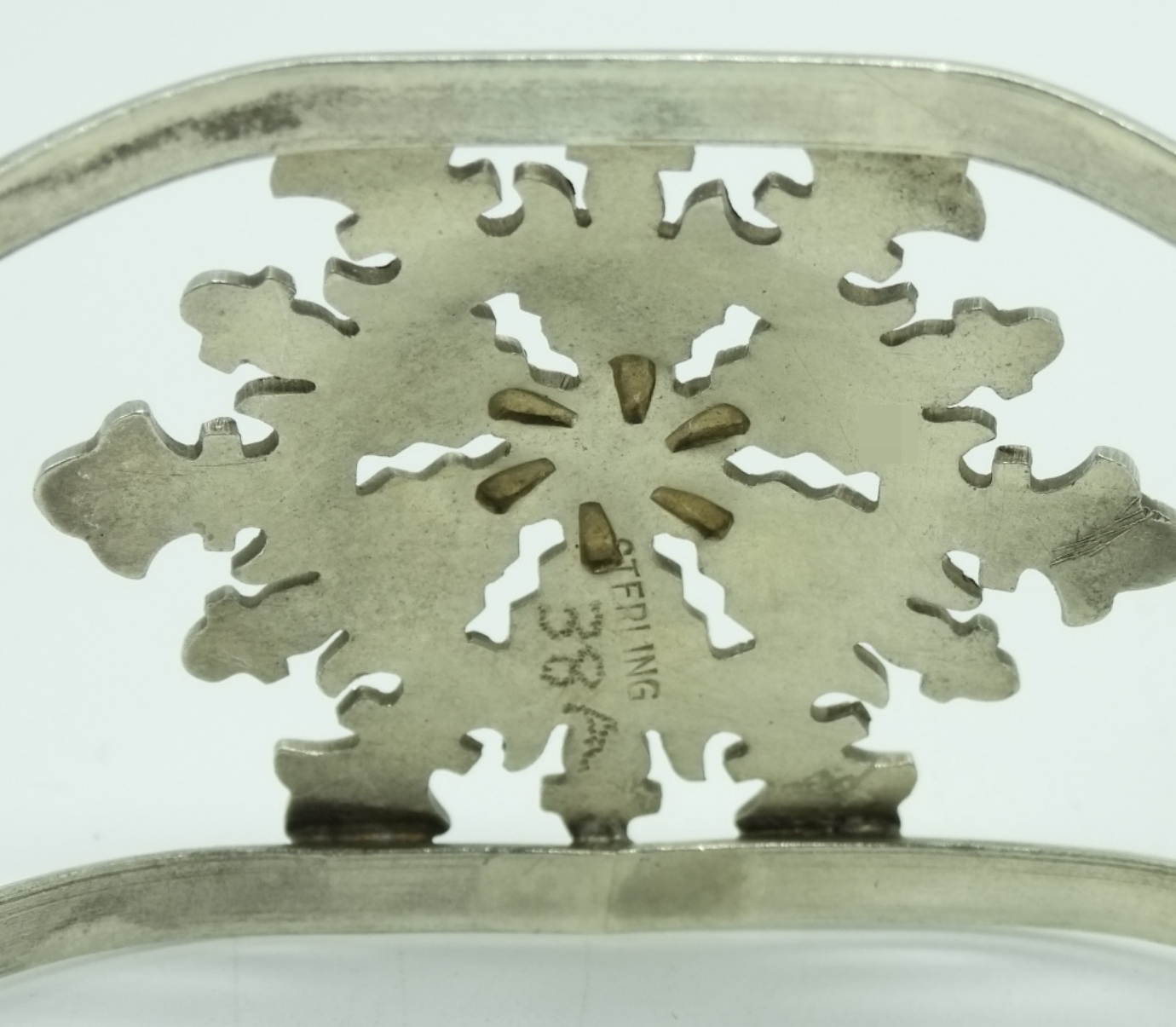 Sterling Snowflake Cuff & Cross Pendant Set