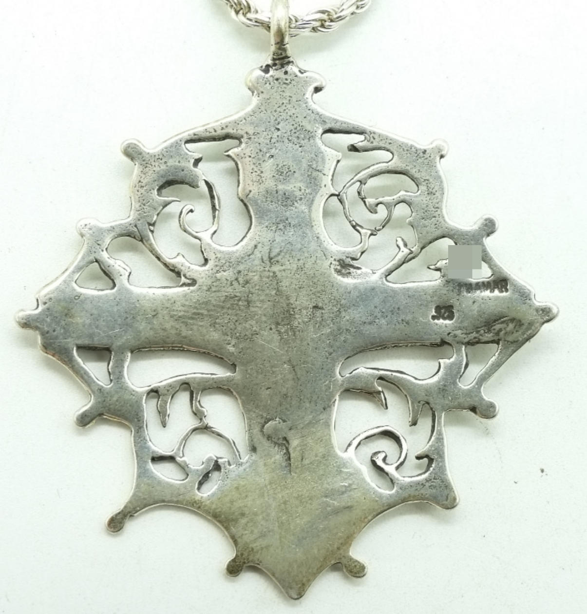 Sterling Snowflake Cuff & Cross Pendant Set