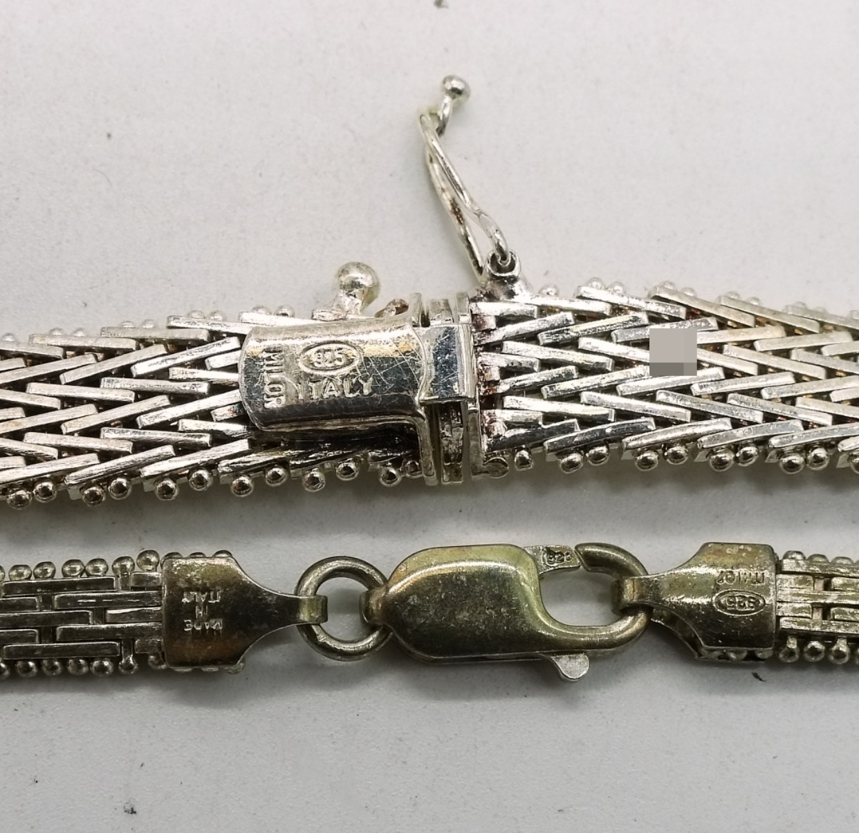 Two Sterling Weave Chain Necklaces