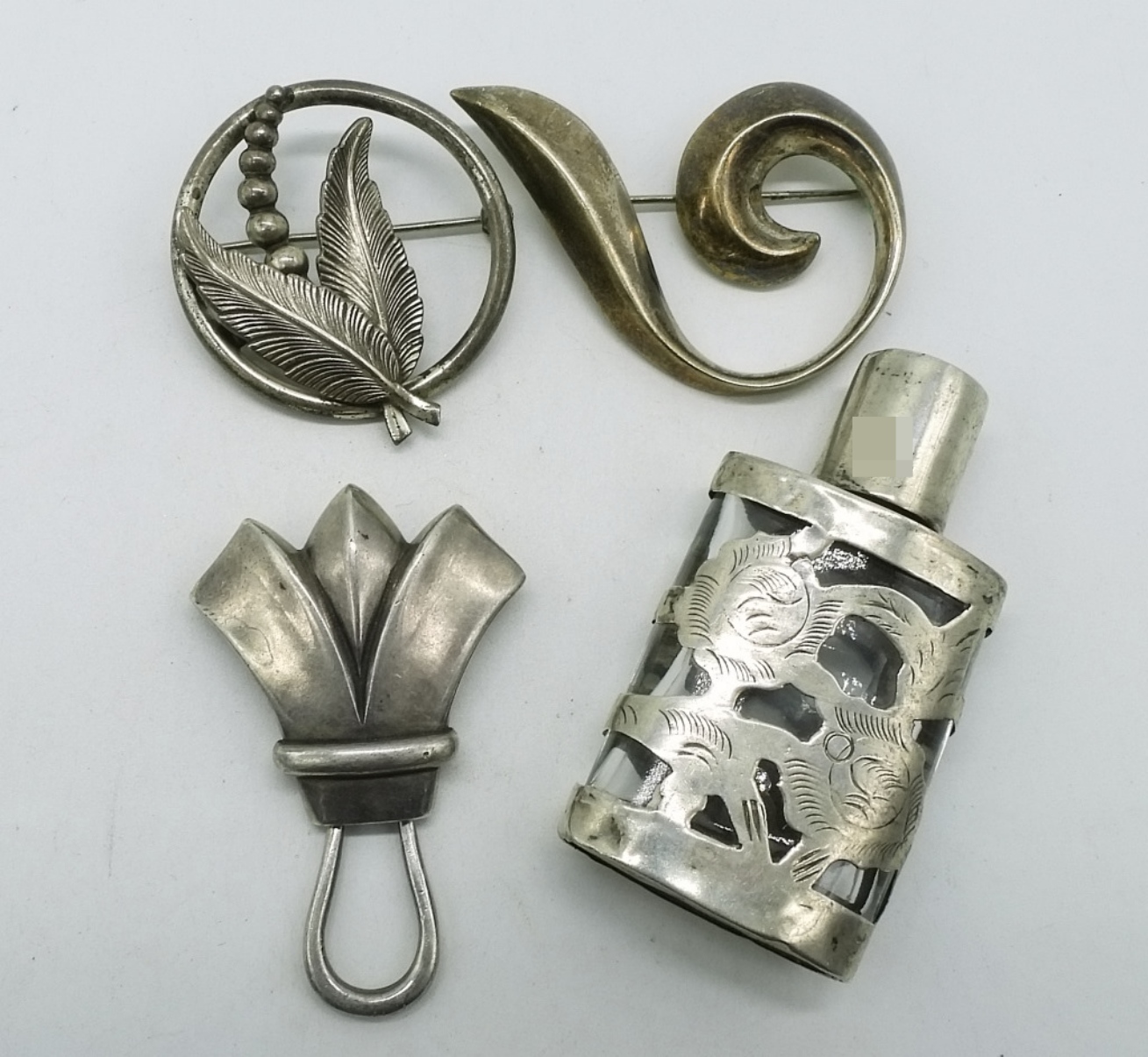 Sterling Vintage Brooch & Bottle Lot