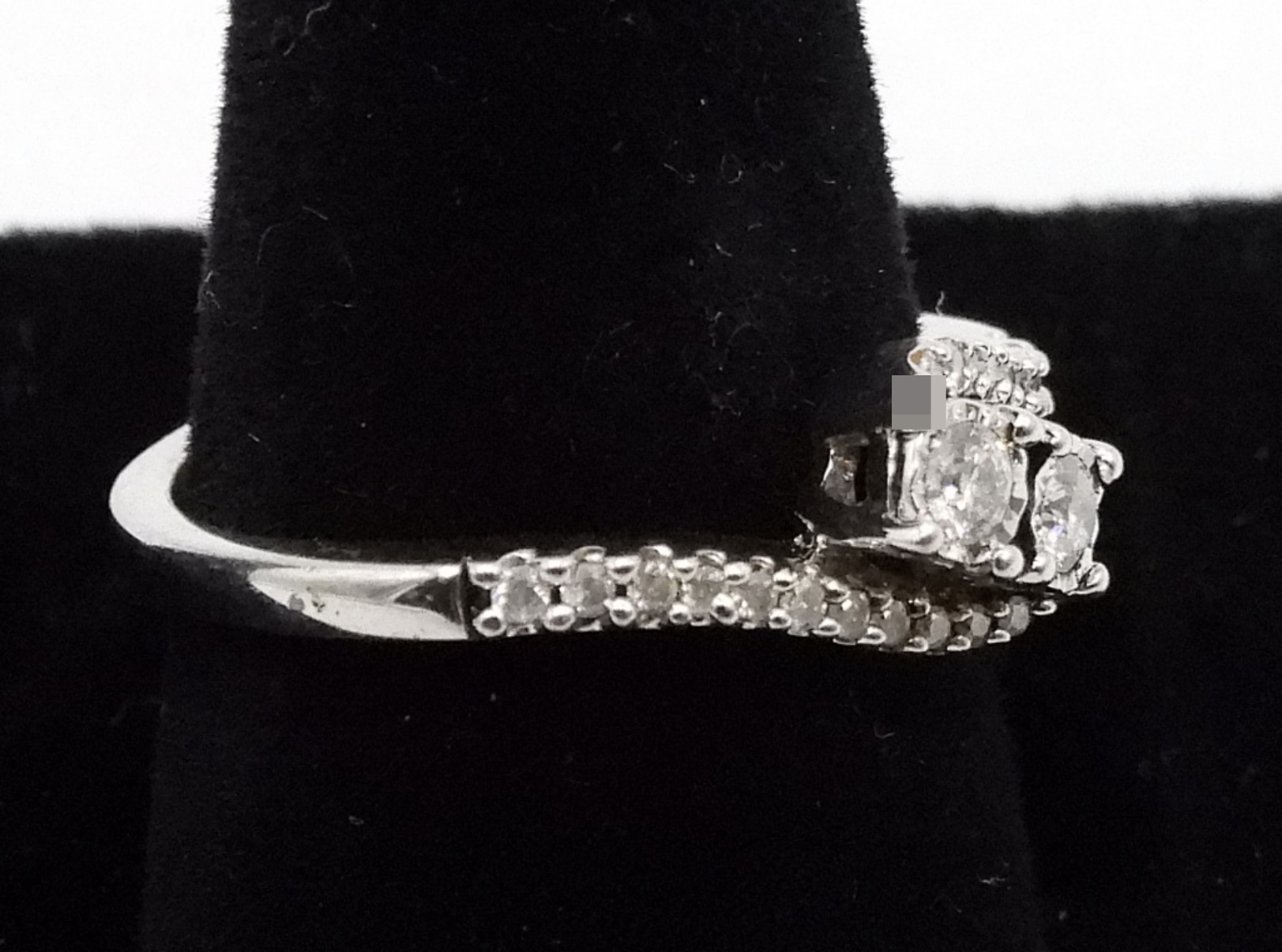 Sterling Silver Diamond Ring, Size 7