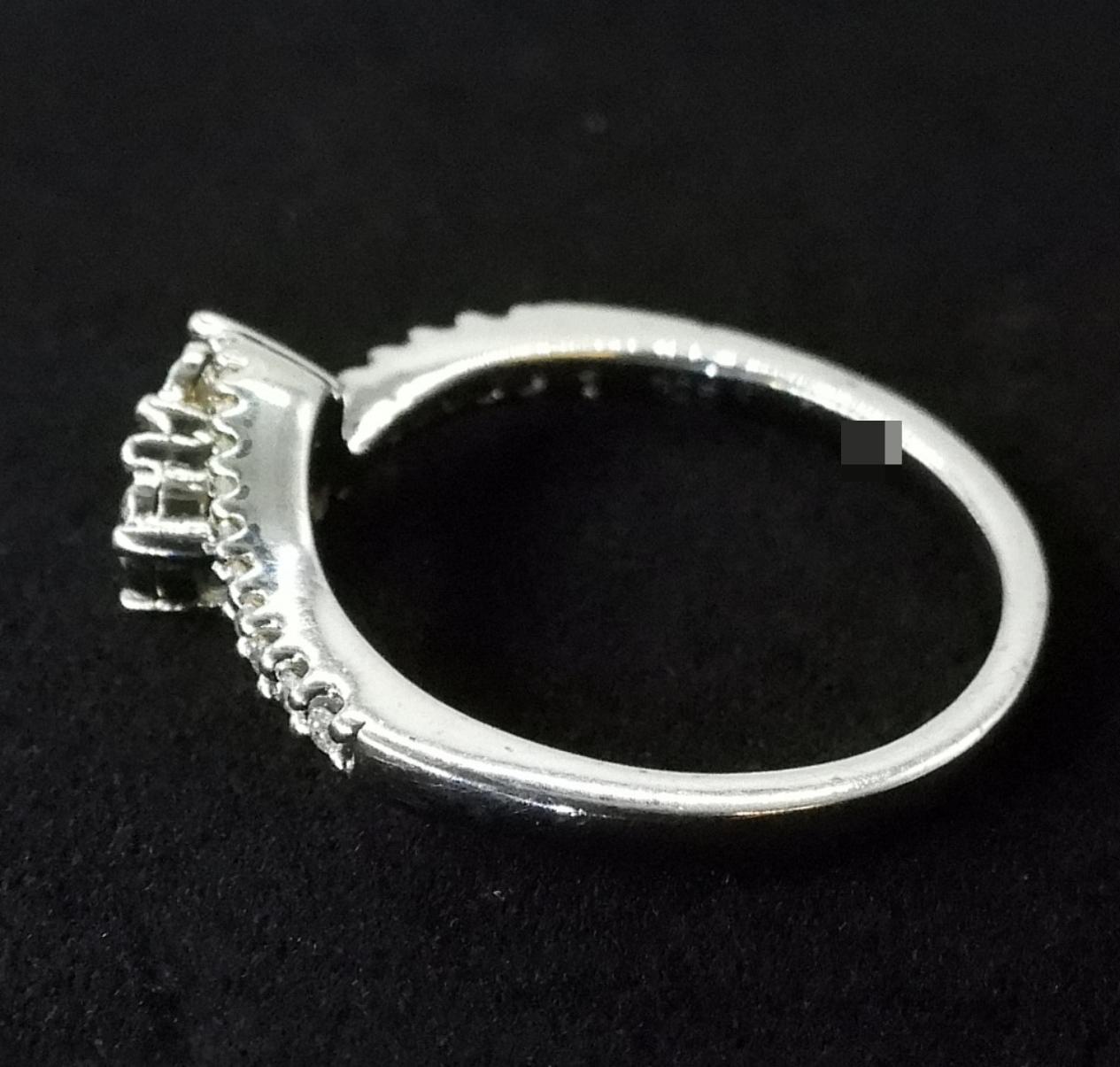 Sterling Silver Diamond Ring, Size 7