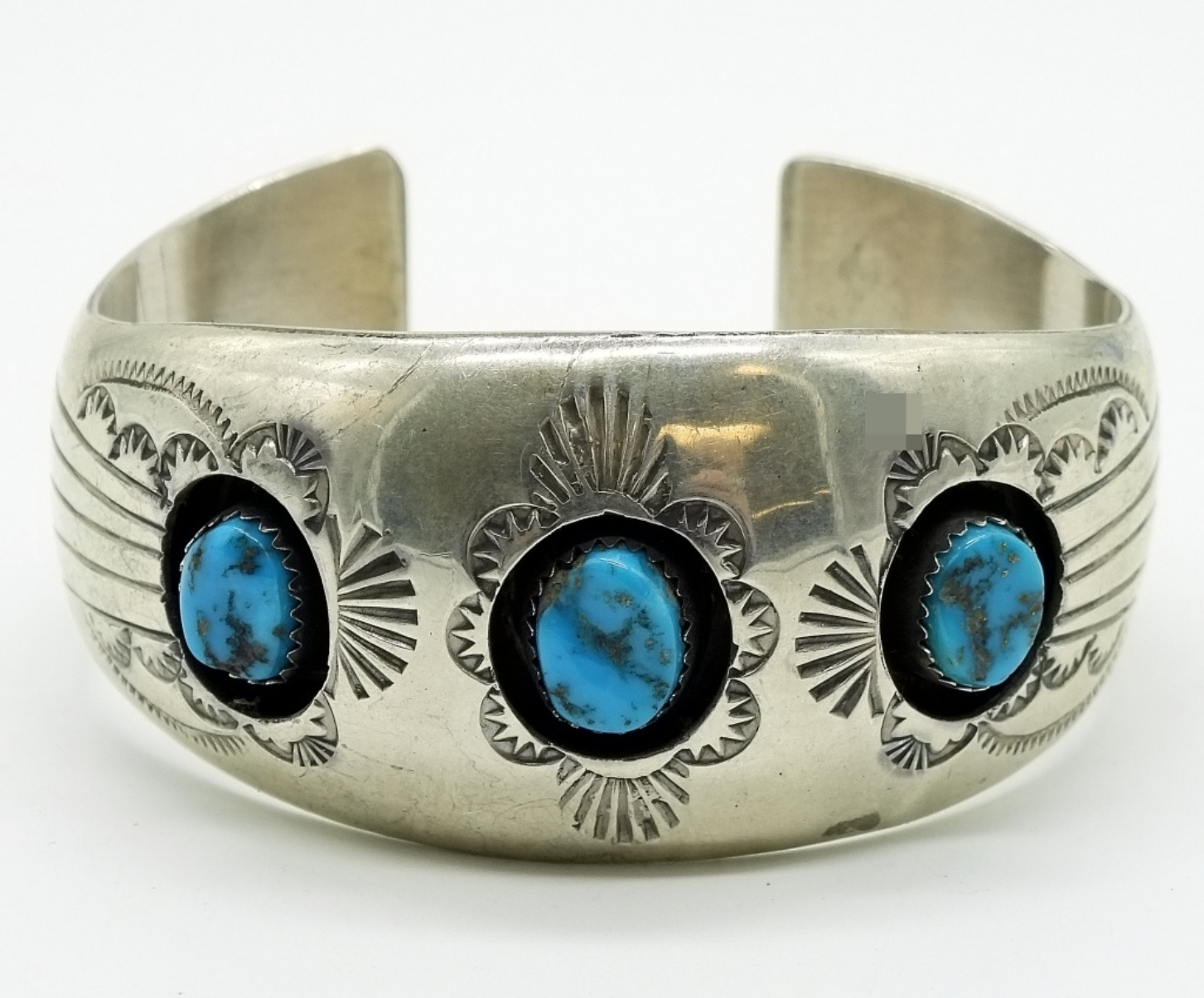 P. Benally Navajo Sterling Turquoise Cuff