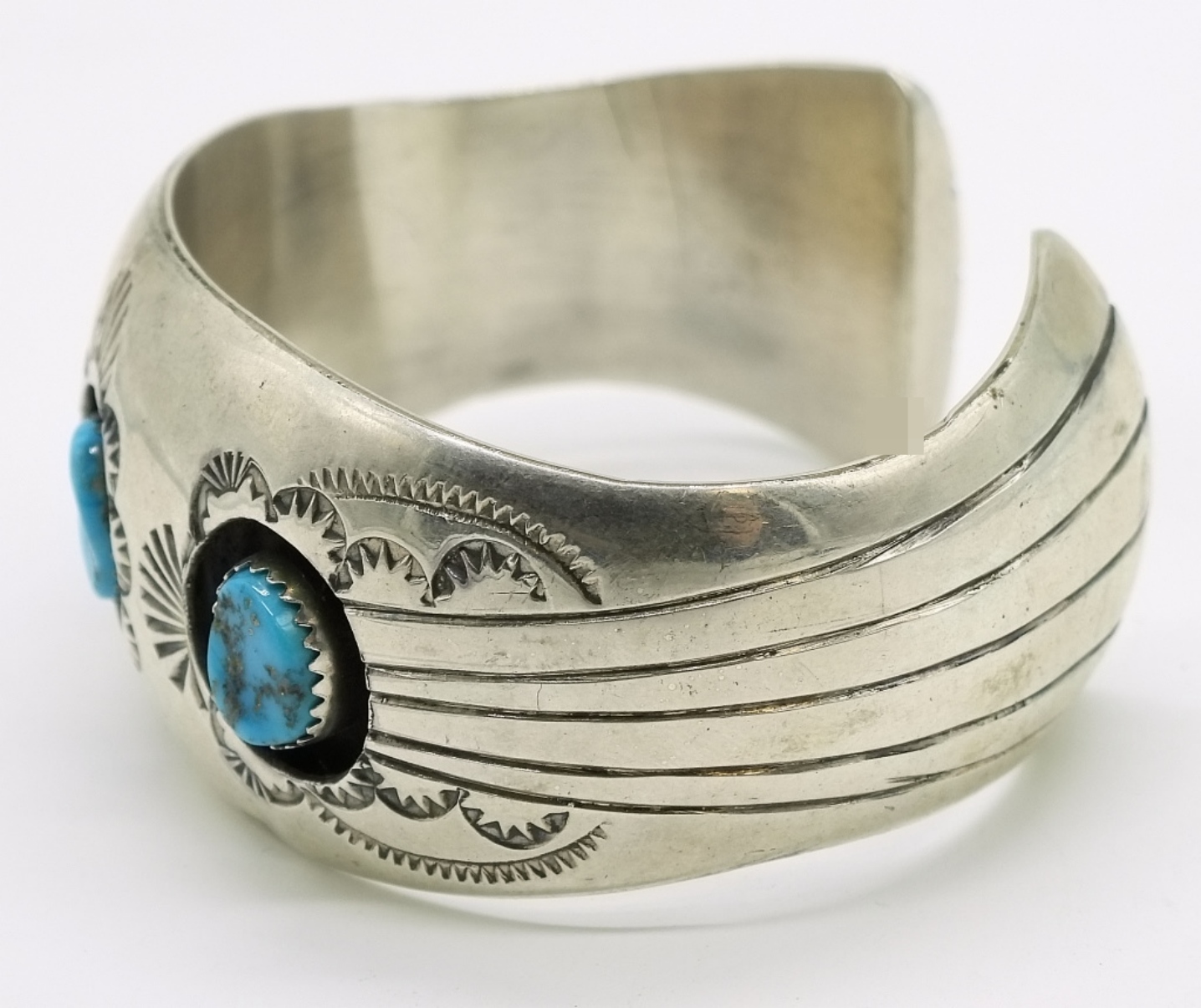 P. Benally Navajo Sterling Turquoise Cuff