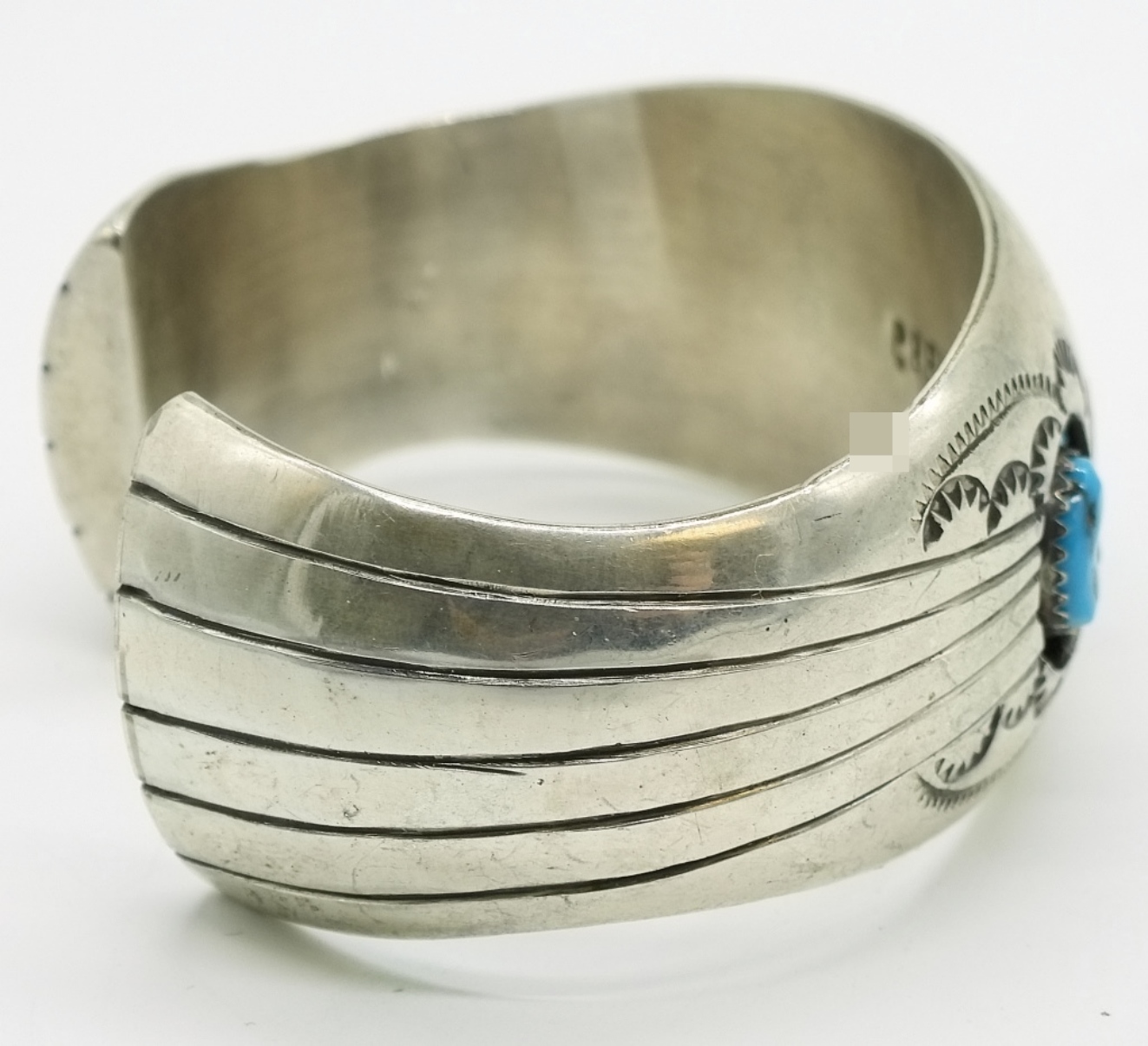 P. Benally Navajo Sterling Turquoise Cuff
