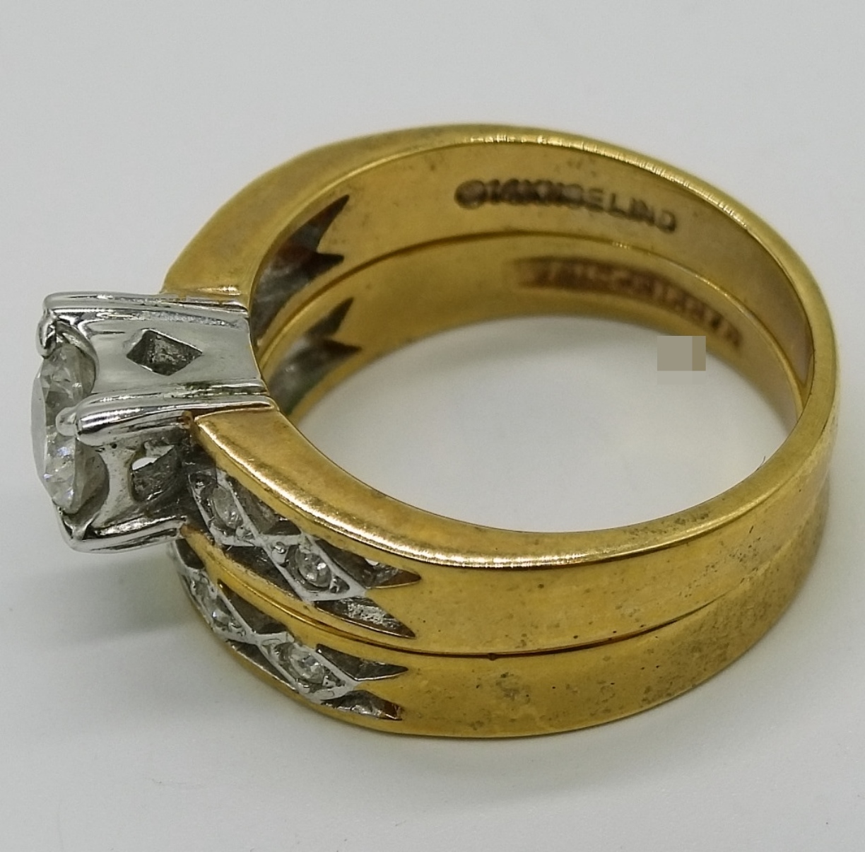 Sterling Gold-Plated Bridal Set, Rings & Pendants