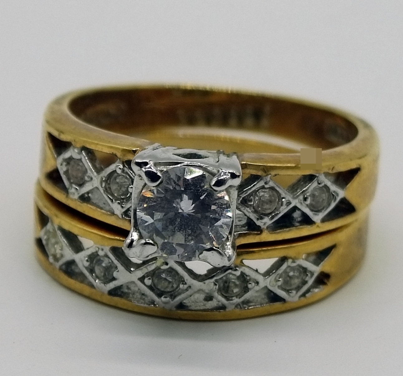 Sterling Gold-Plated Bridal Set, Rings & Pendants