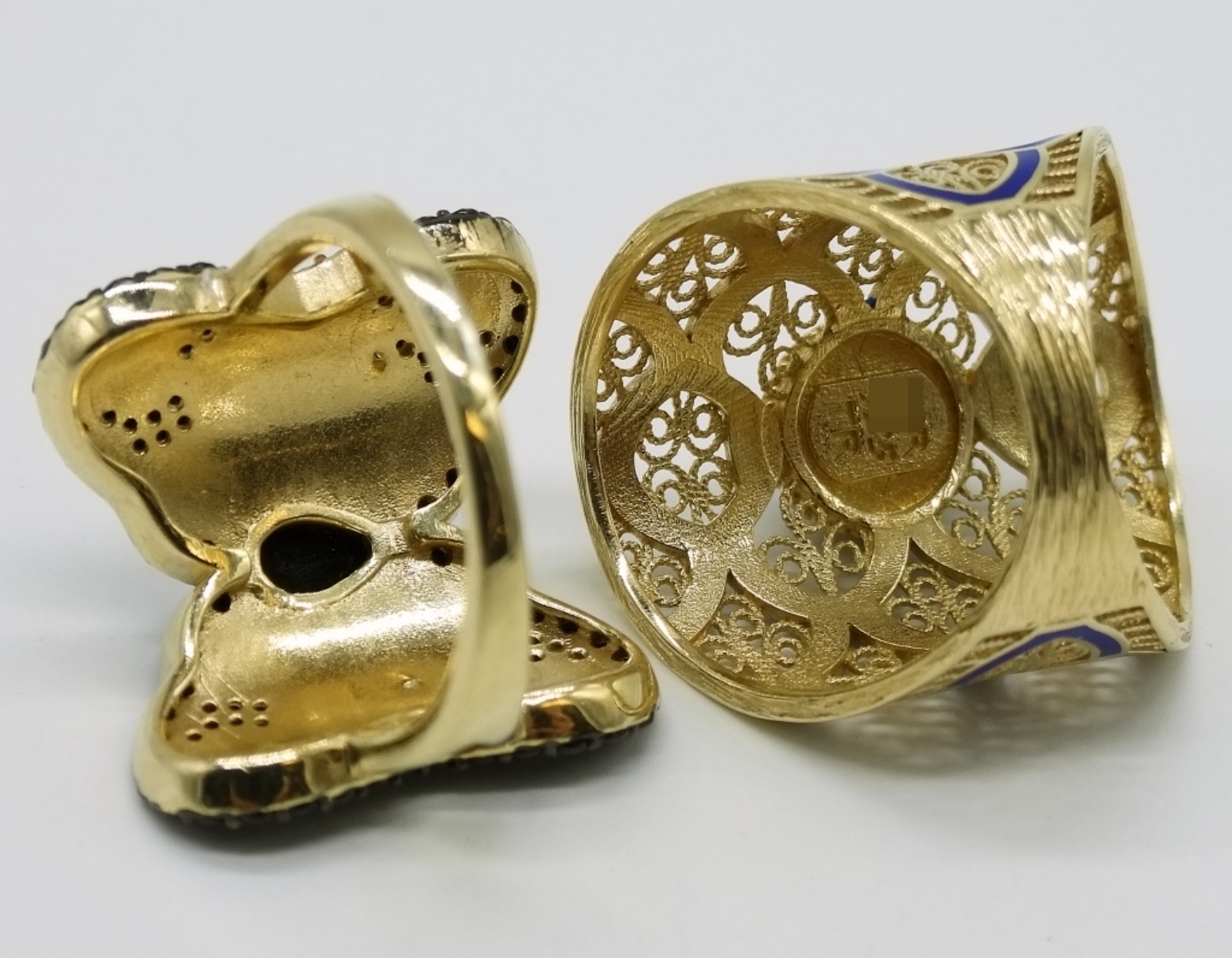 Sterling Gold-Plated Bridal Set, Rings & Pendants