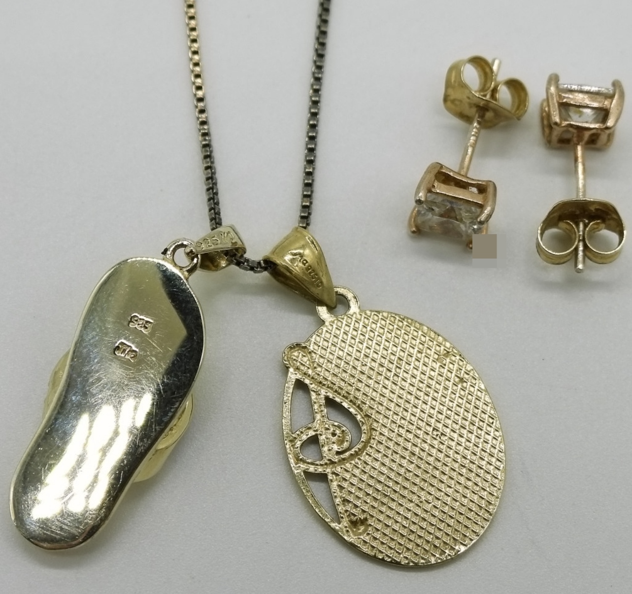 Sterling Gold-Plated Bridal Set, Rings & Pendants