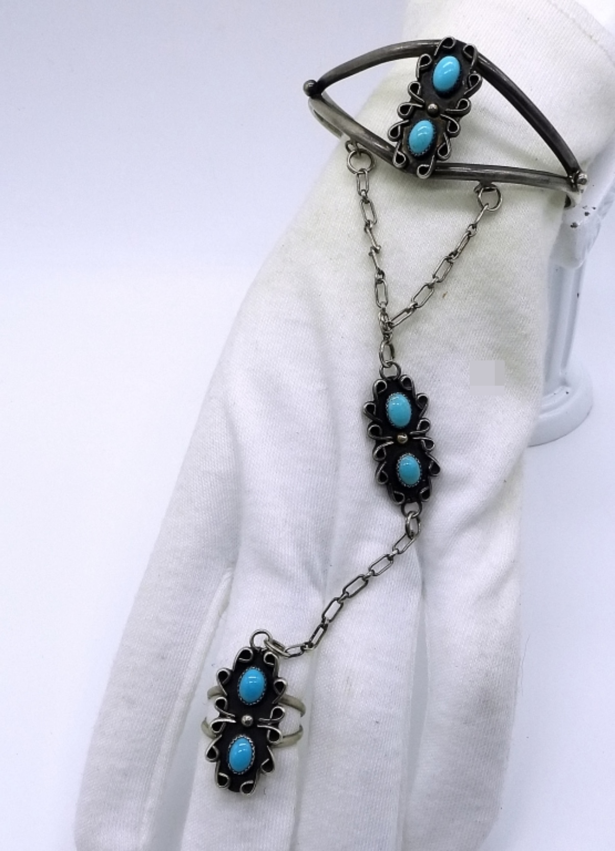 Carolyn Pollack Sterling Turquoise Cuff & Ring Set