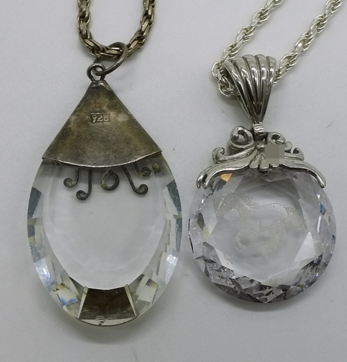 Sterling Clear Pendant Necklaces