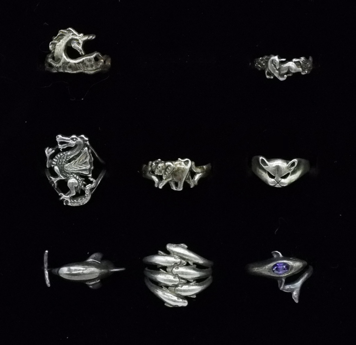 Sterling Silver Figural Ring Lot