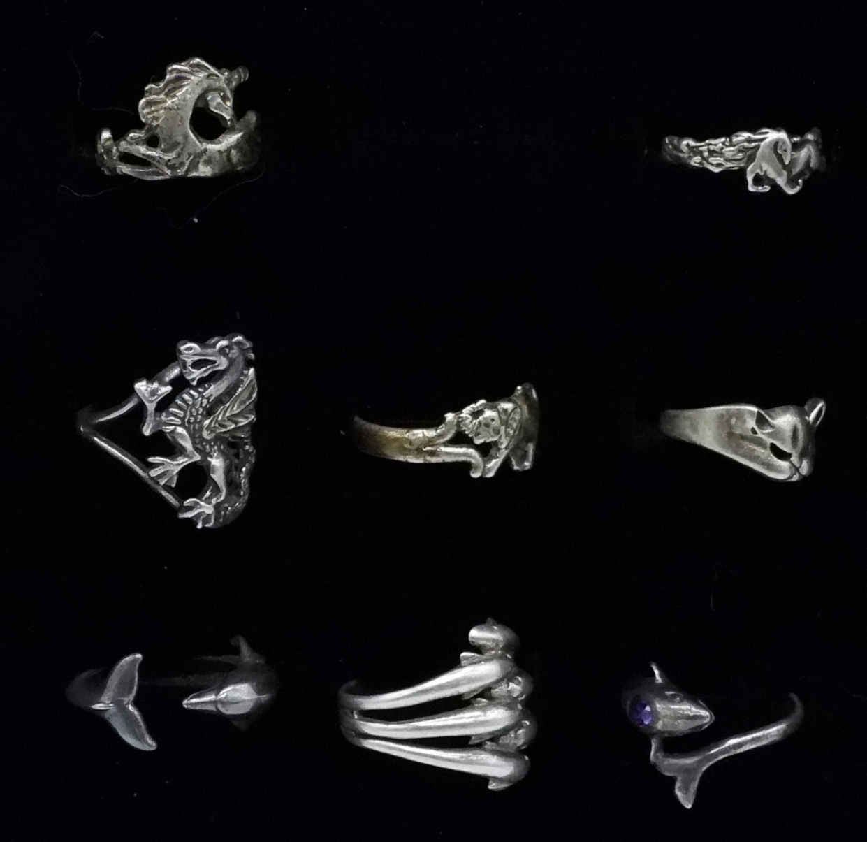Sterling Silver Figural Ring Lot