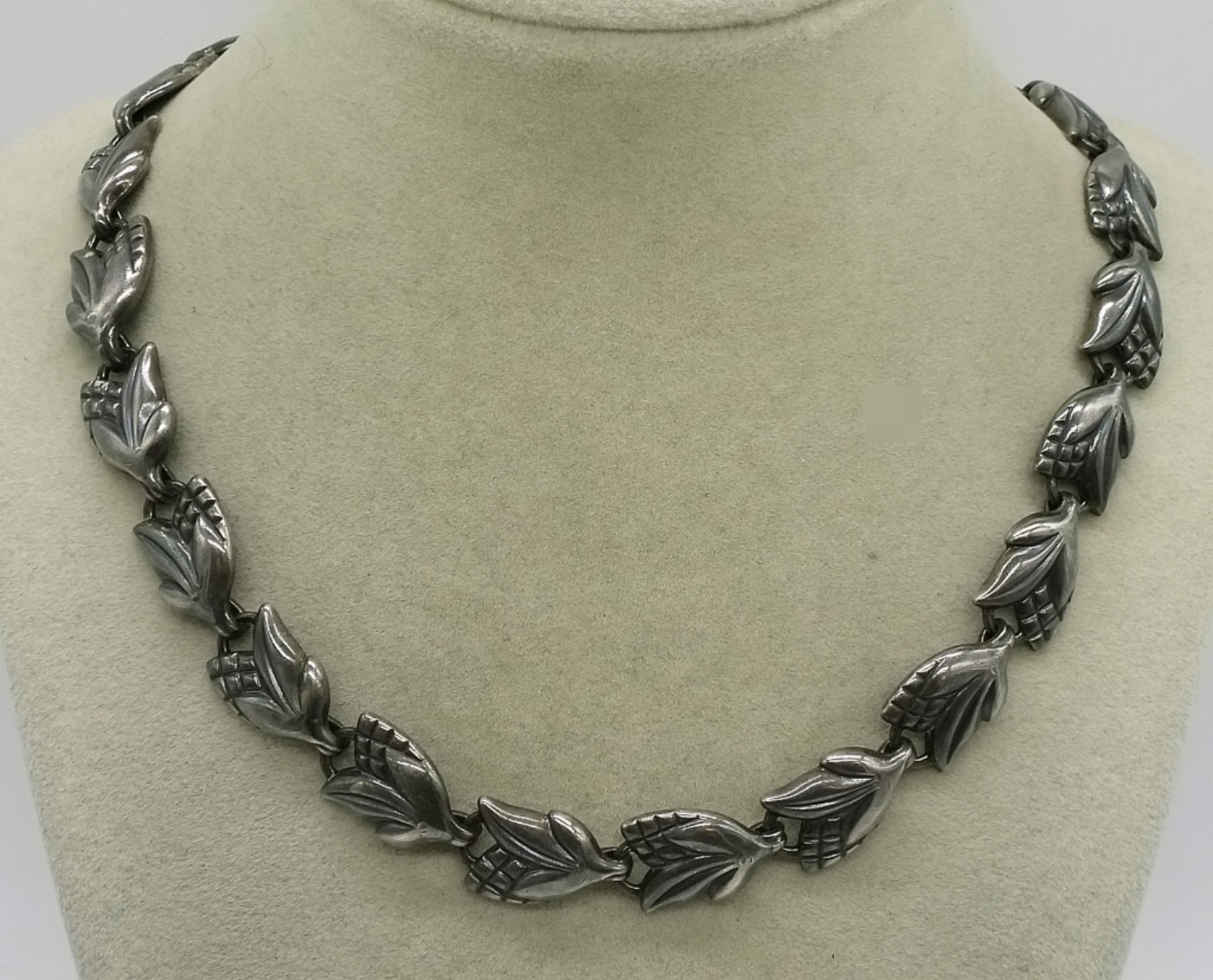 Napier Sterling Leaf Link Necklace, 17 Inches