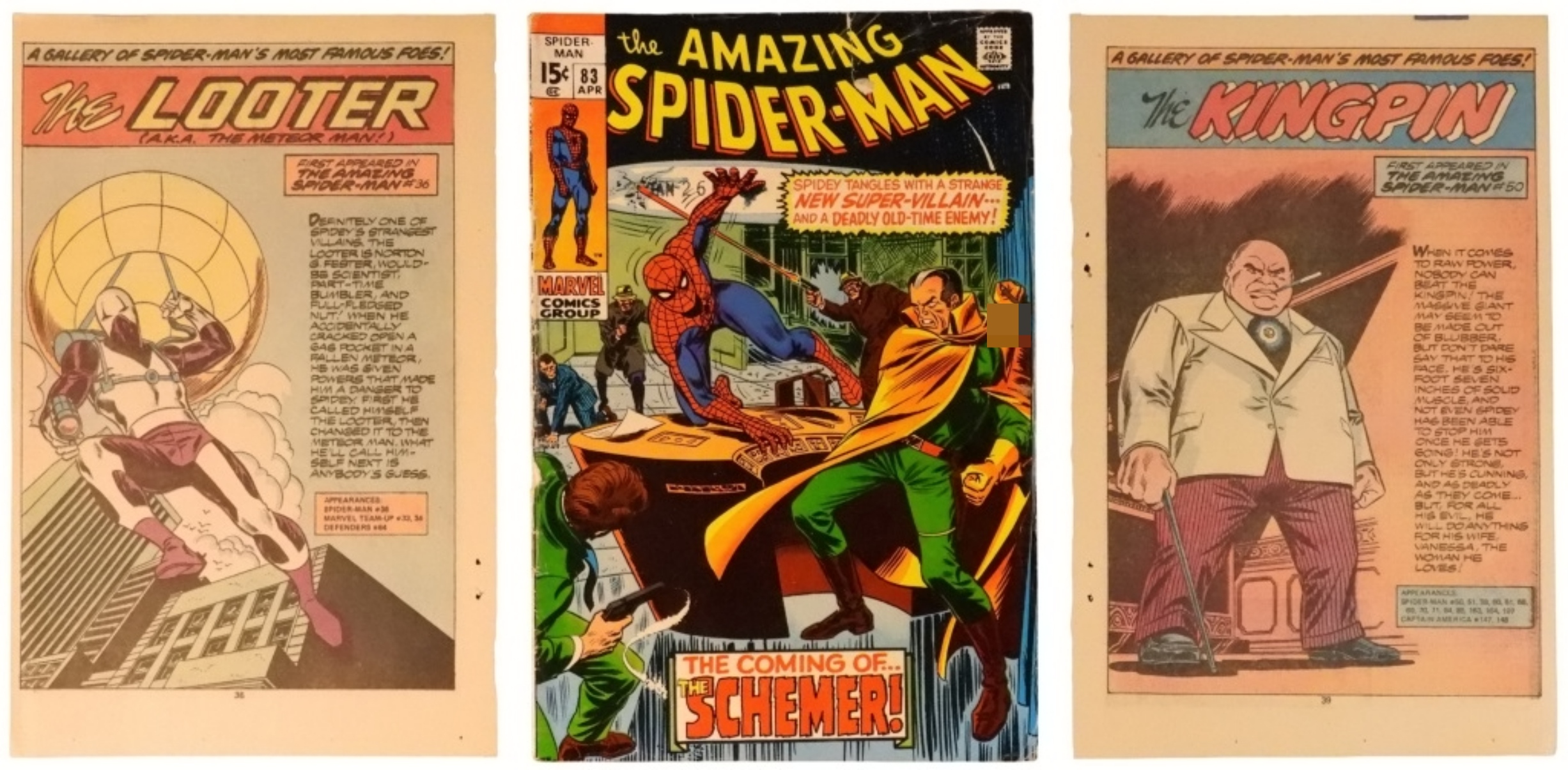 1970 #83 Spider-Man PLUS (2) Pin-Ups