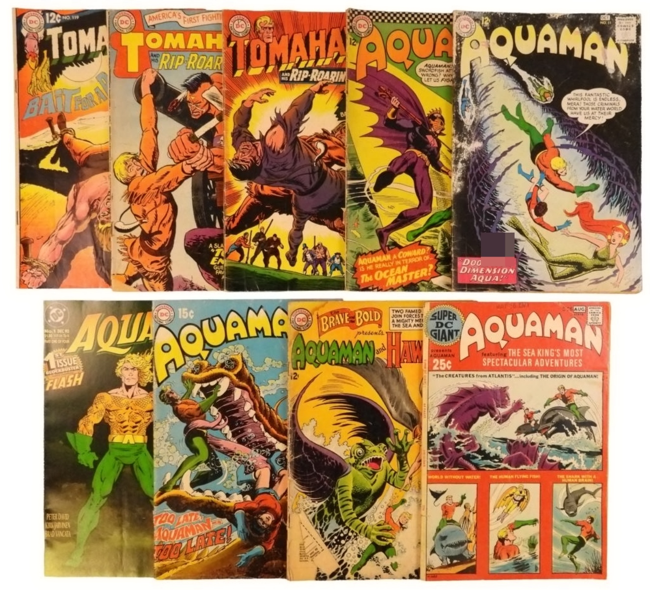 6-Aquaman, 3-Tomahawk DC Lot